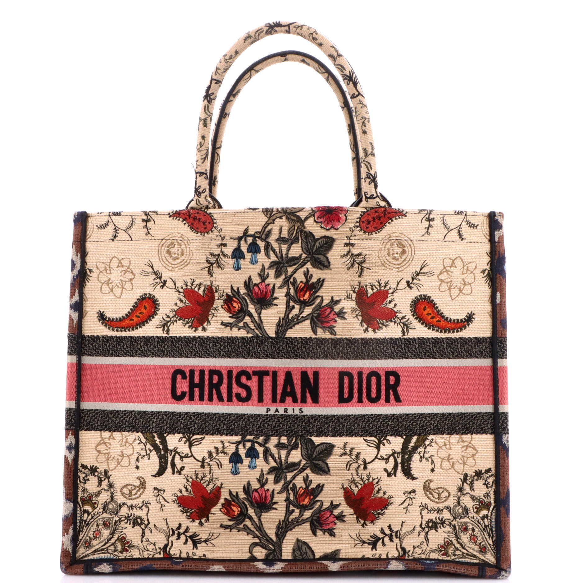 Book Tote Embroidered Canvas Large