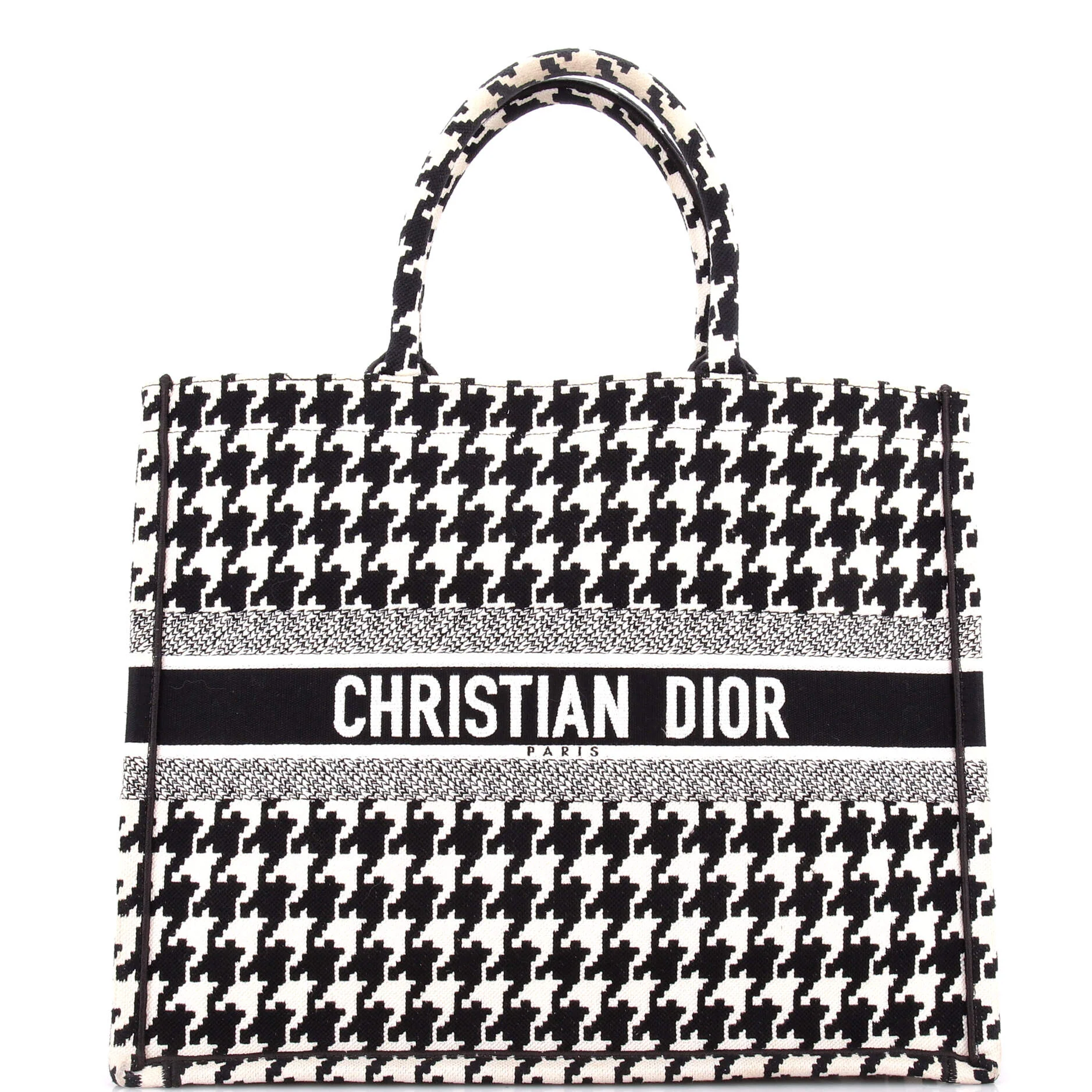 Book Tote Houndstooth Canvas Large
