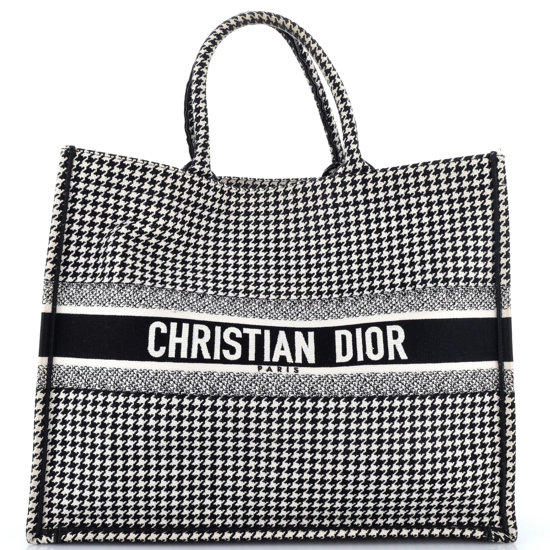 Book Tote Houndstooth Canvas Large