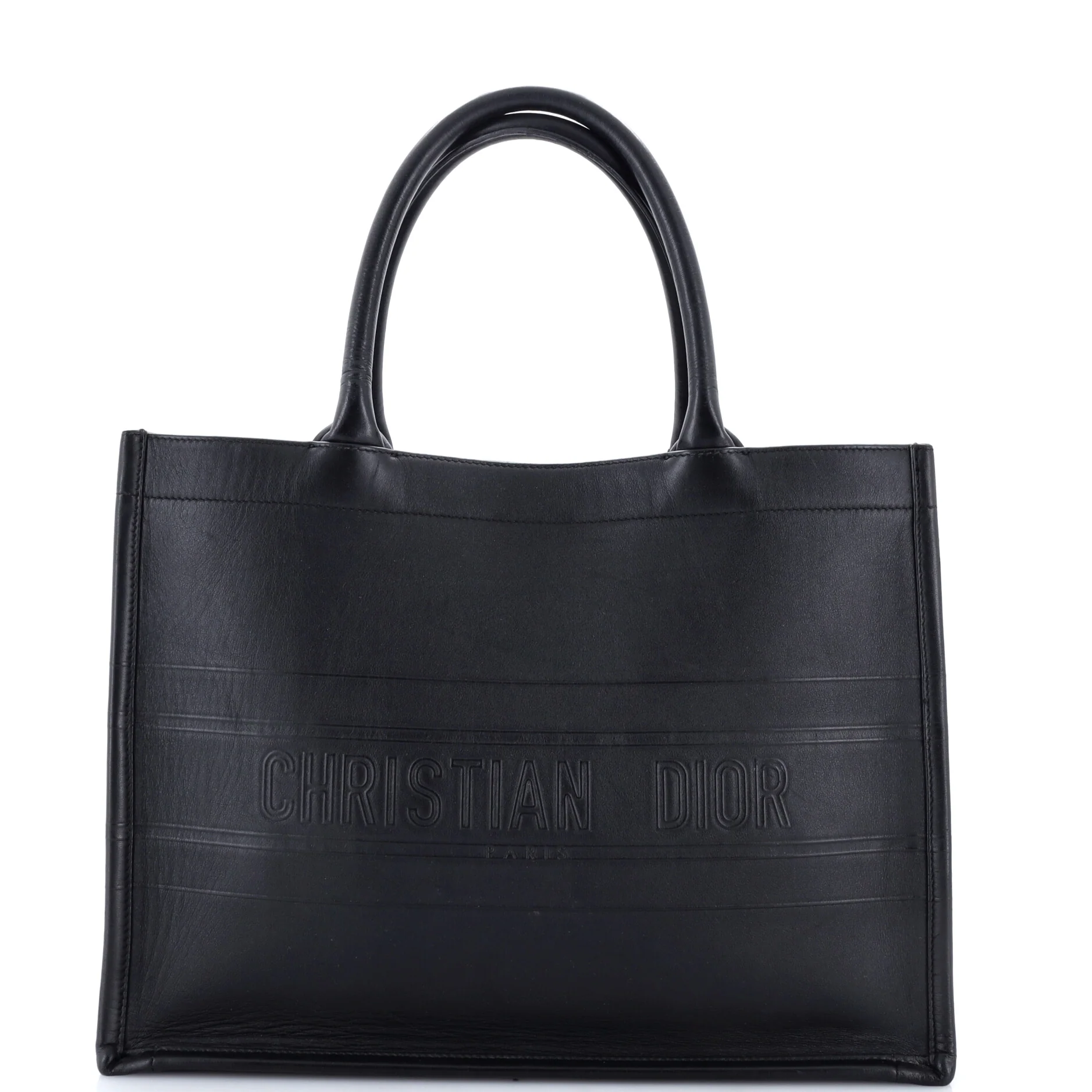 Book Tote Oblique Embossed Calfskin Medium