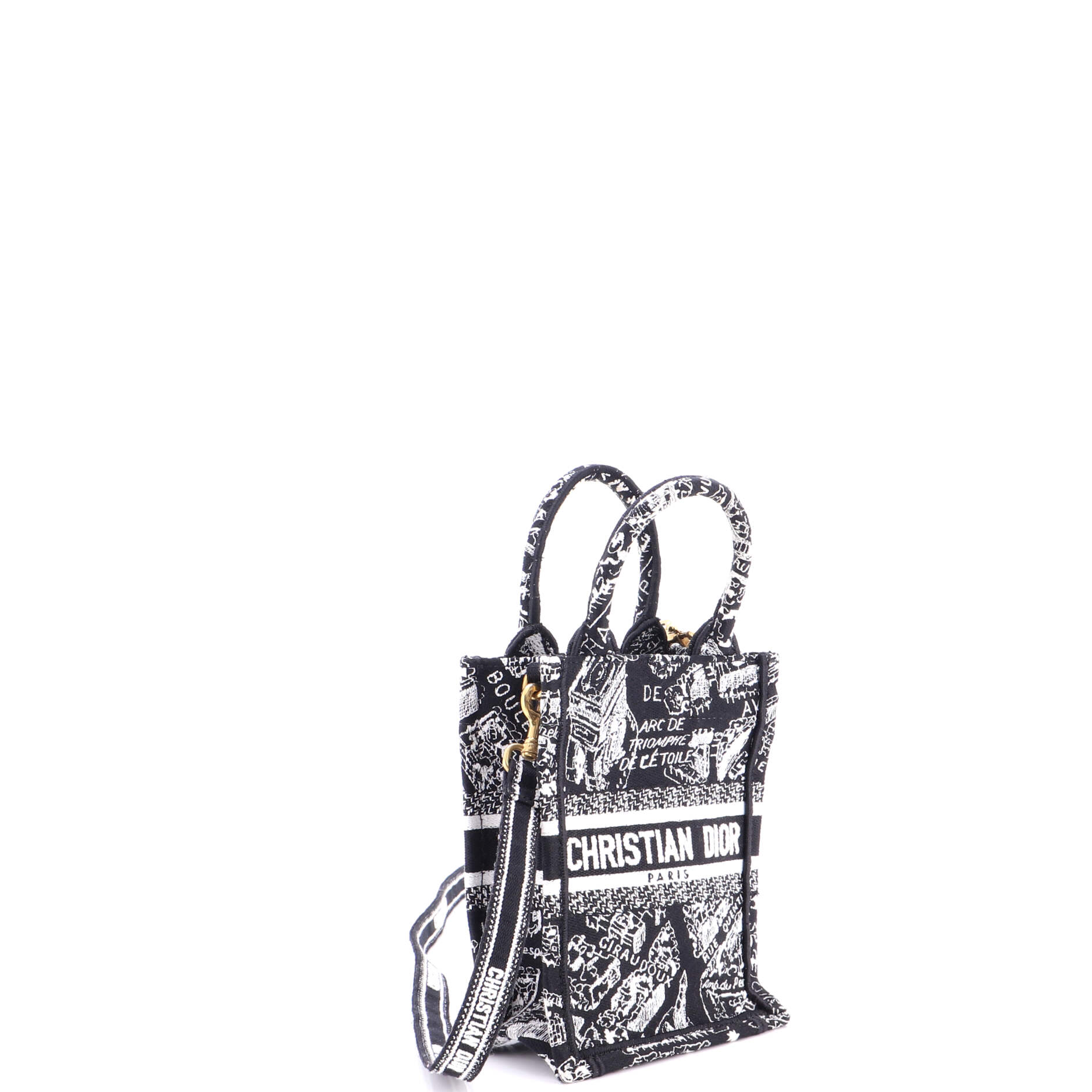Book Tote Phone Bag Embroidered Canvas Mini - Image 2