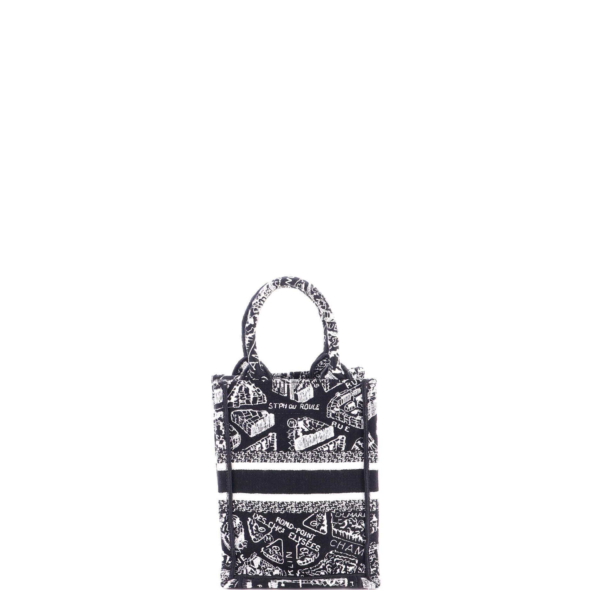 Book Tote Phone Bag Embroidered Canvas Mini - Image 3