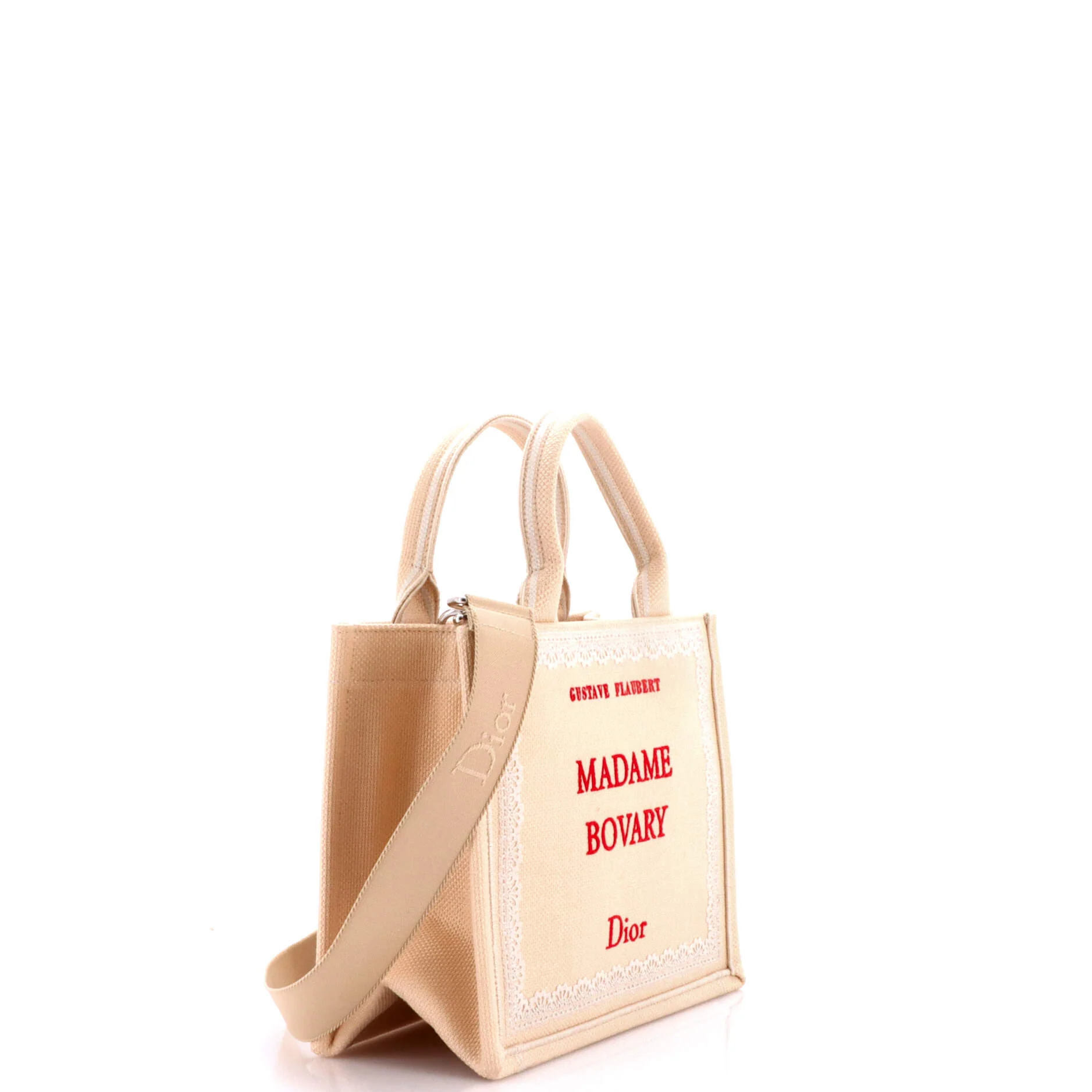 Book Tote with Strap Embroidered Canvas Small - Image 2