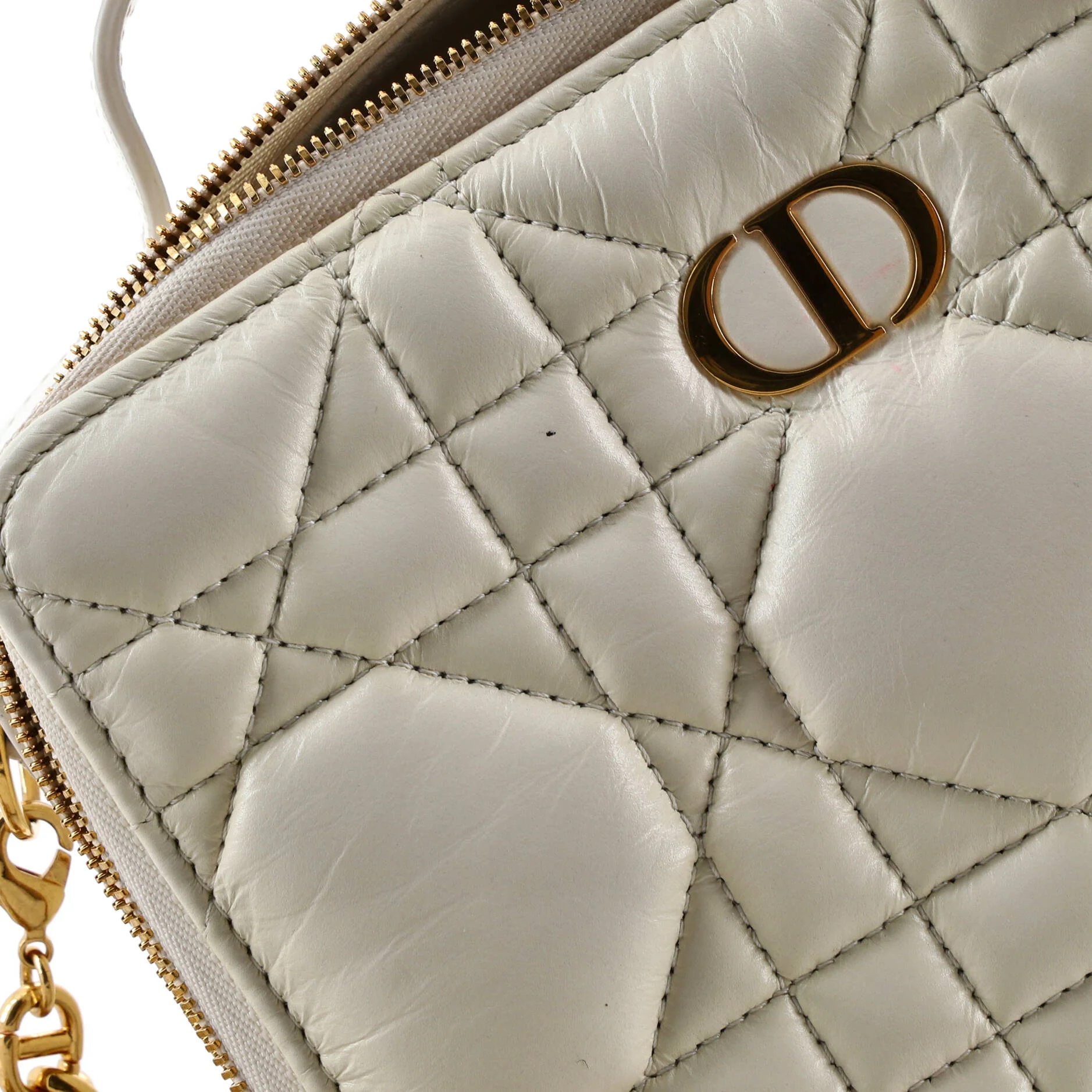 Caro Box Bag with Chain Macrocannage Quilt Calfskin - Image 7