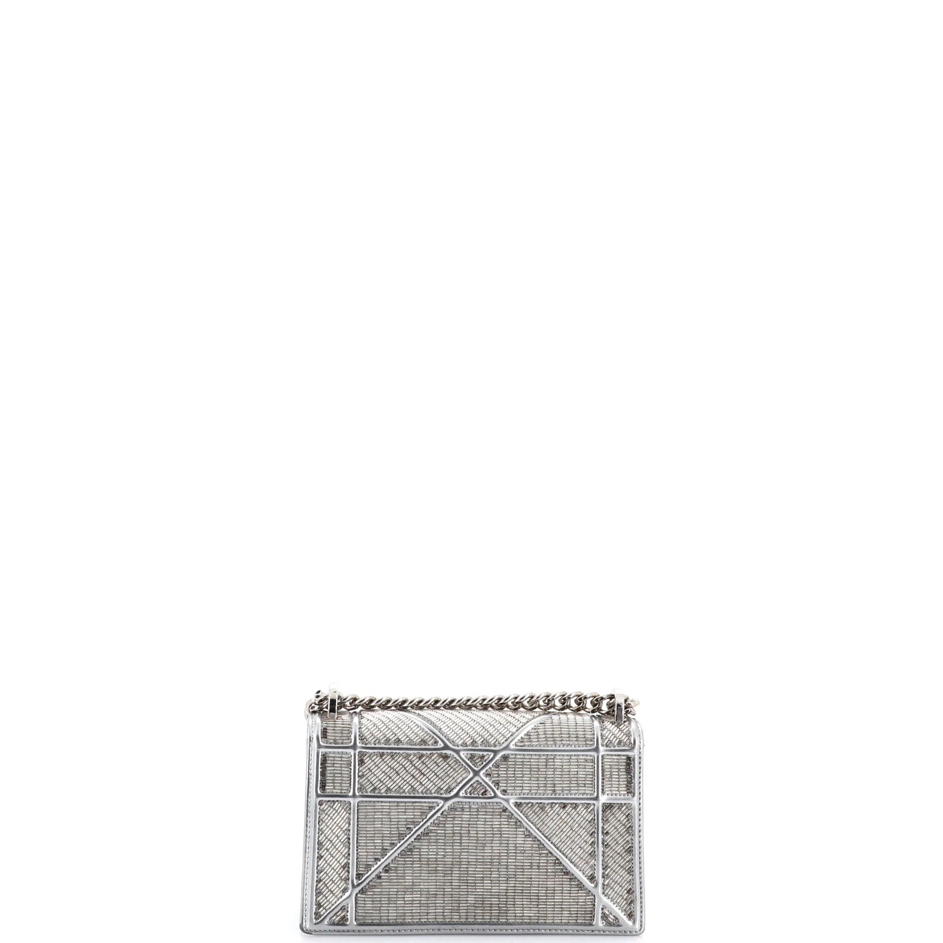 Diorama Flap Bag Beaded Leather Small - Image 3