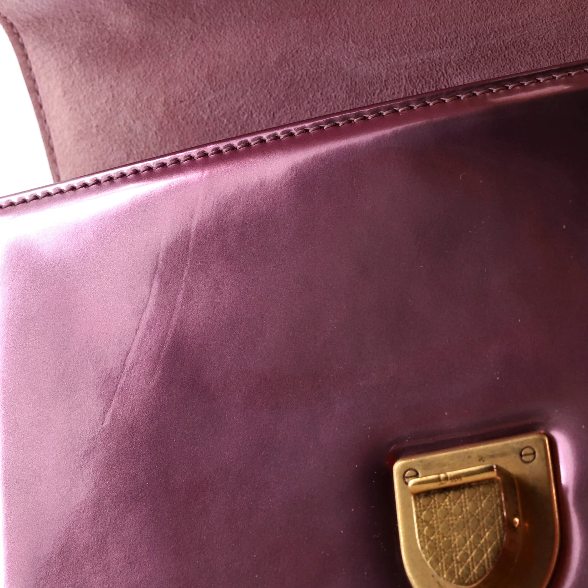 Diorama Flap Bag Studded Patent Small - Image 6