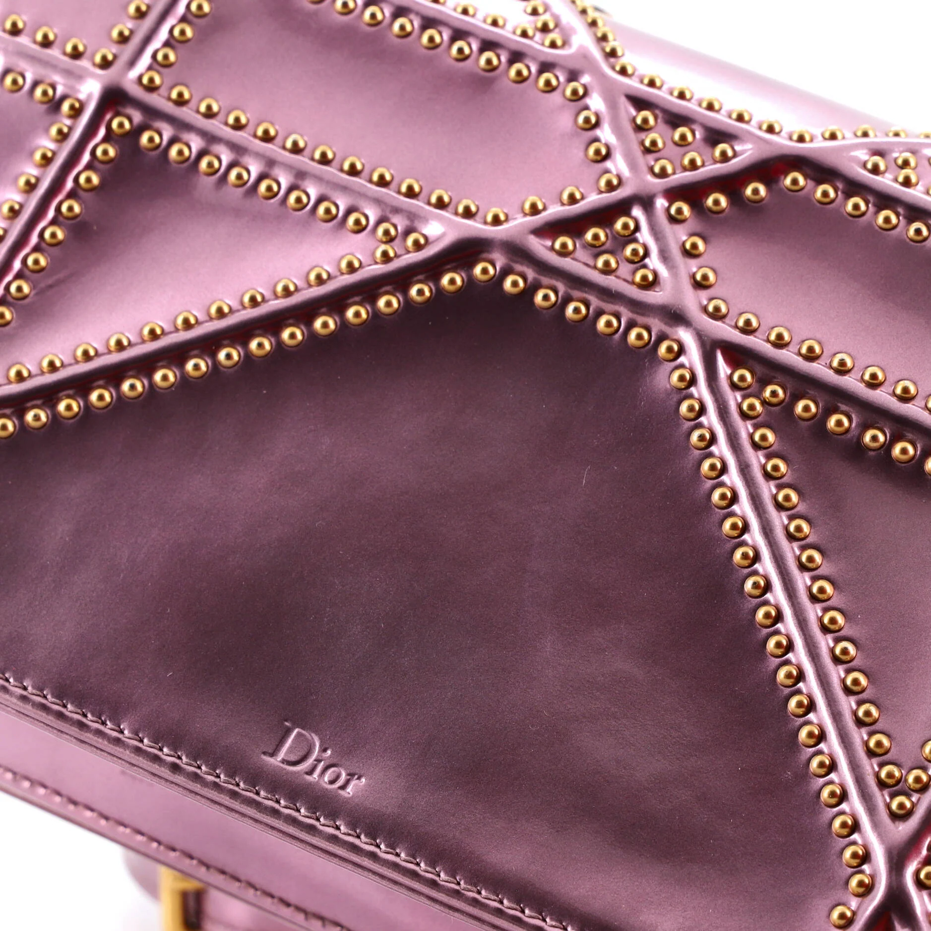 Diorama Flap Bag Studded Patent Small - Image 7