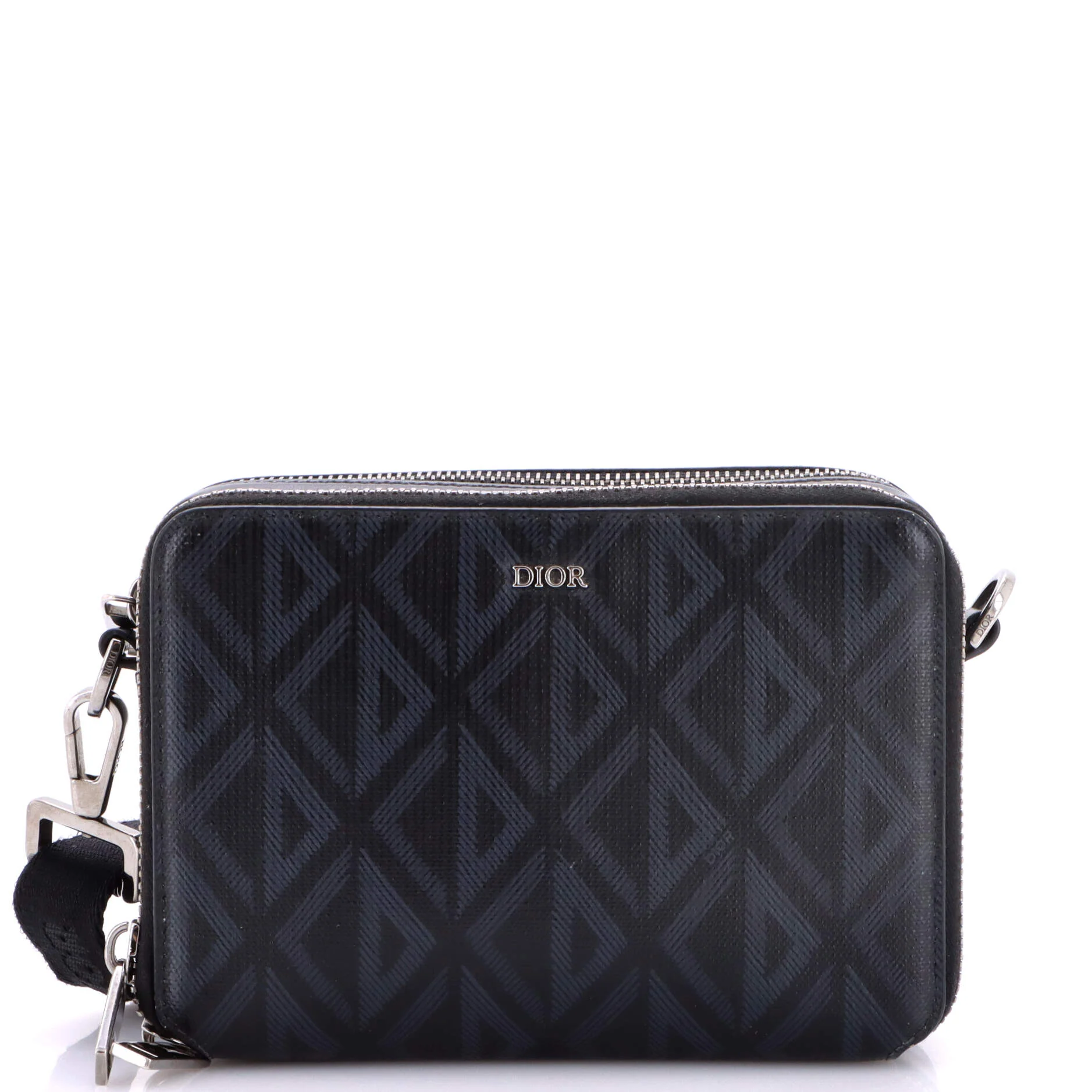 Double Zip Crossbody Pouch CD Diamond Coated Canvas