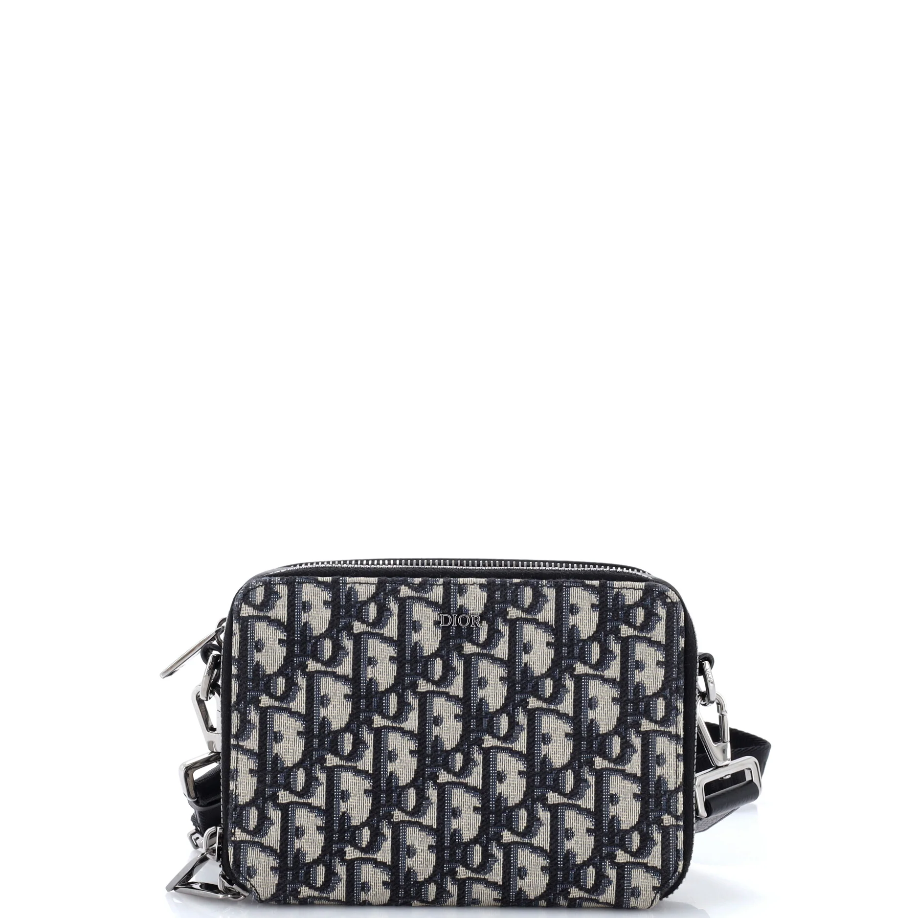 Double Zip Crossbody Pouch Oblique Canvas