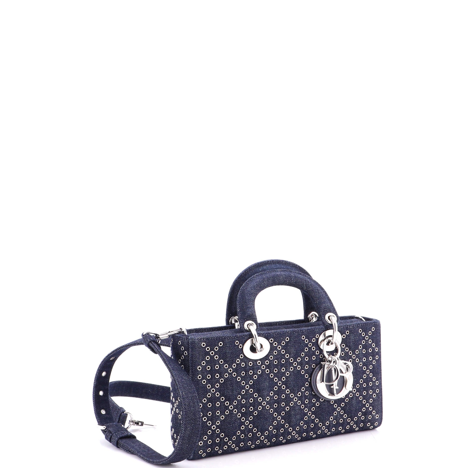 Lady D-Joy Bag Eyelet Cannage Denim Medium - Image 3