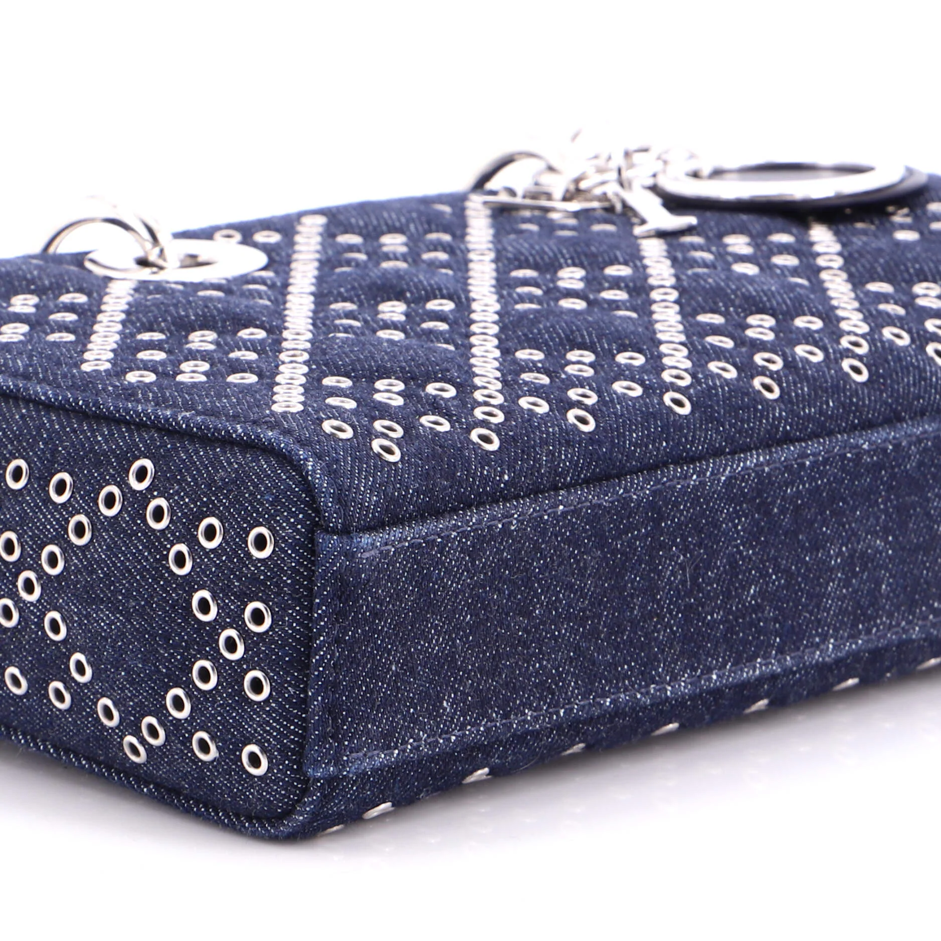 Lady D-Joy Bag Eyelet Cannage Denim Medium - Image 7