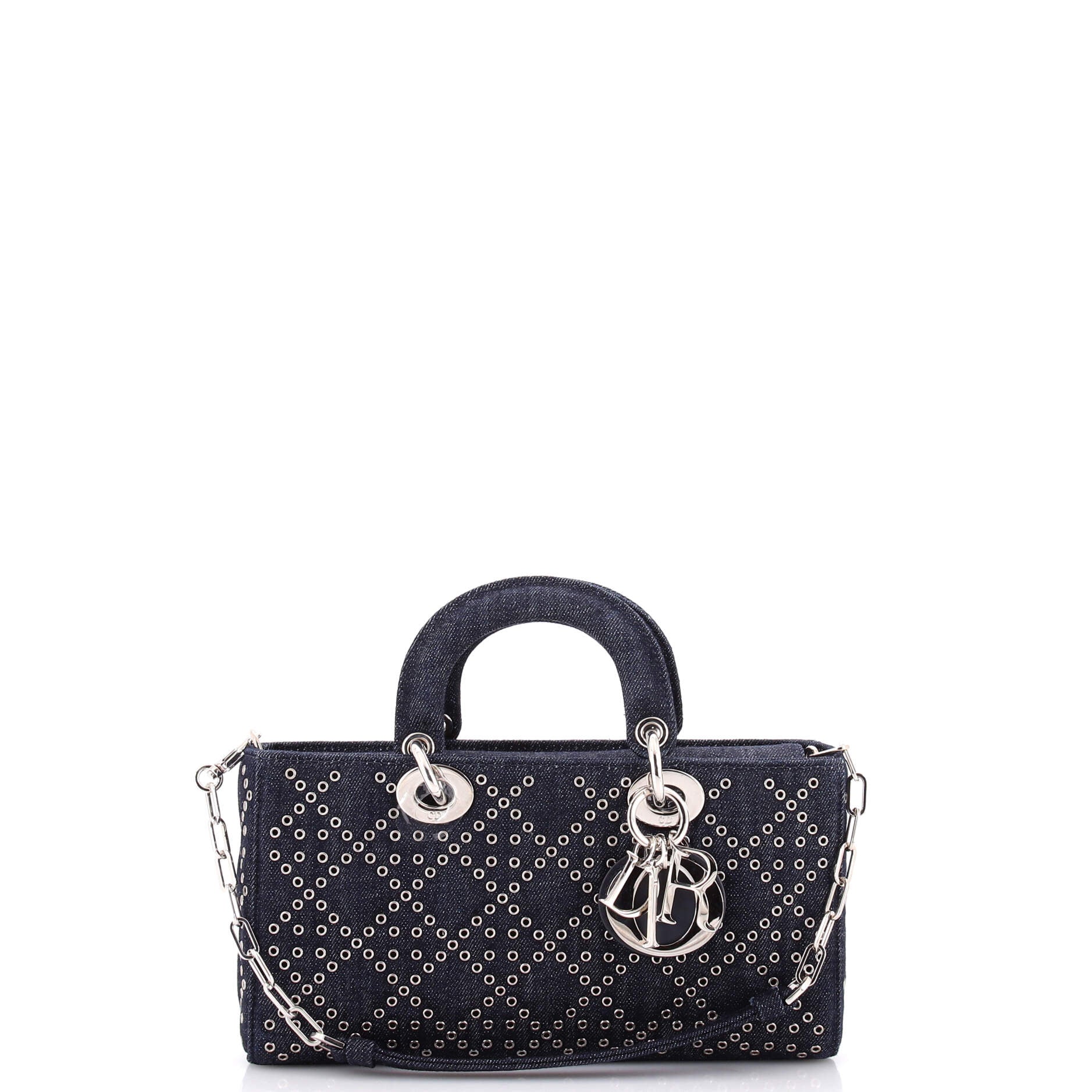Lady D-Joy Bag Macrocannage Quilt Denim Medium