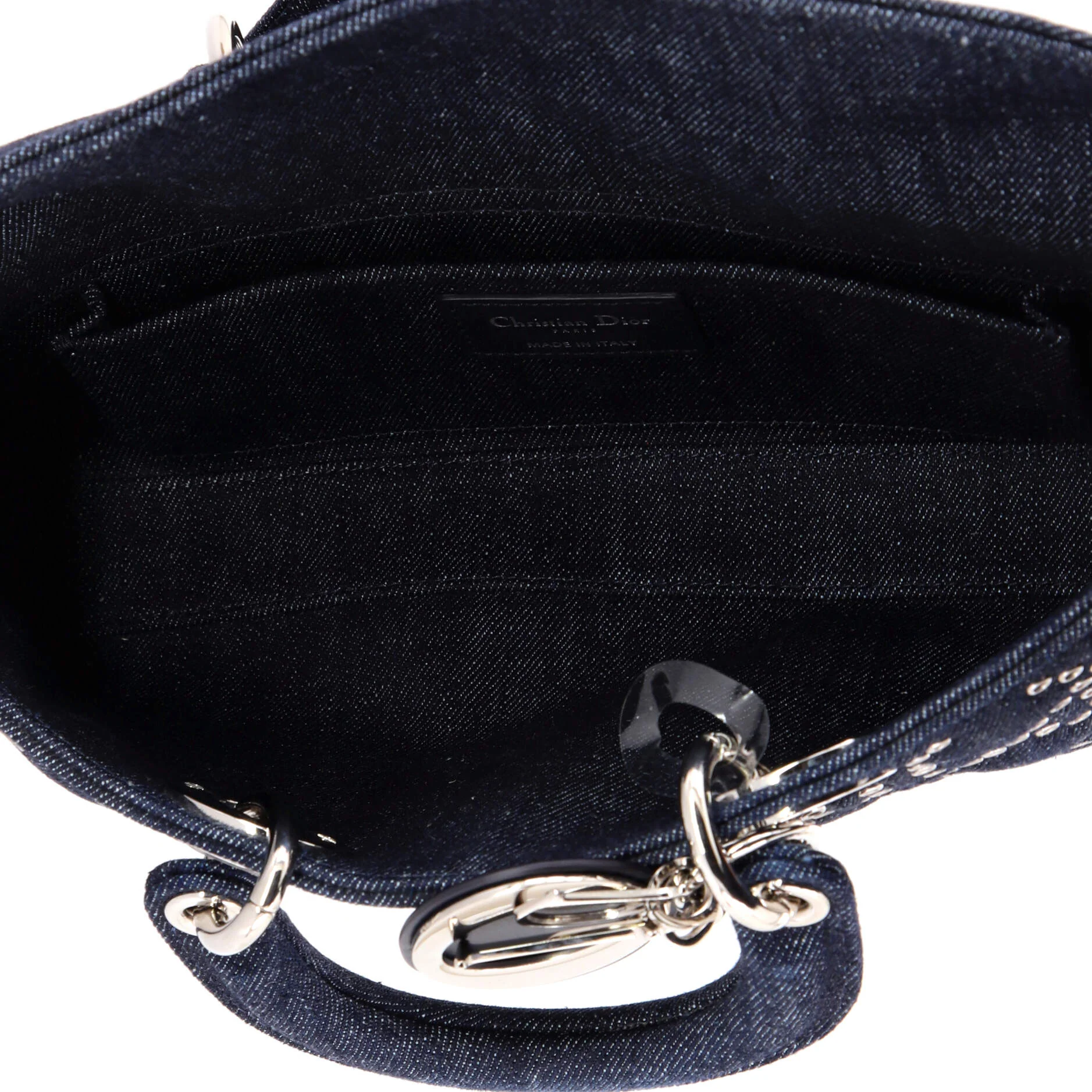 Lady D-Joy Bag Macrocannage Quilt Denim Medium - Image 6