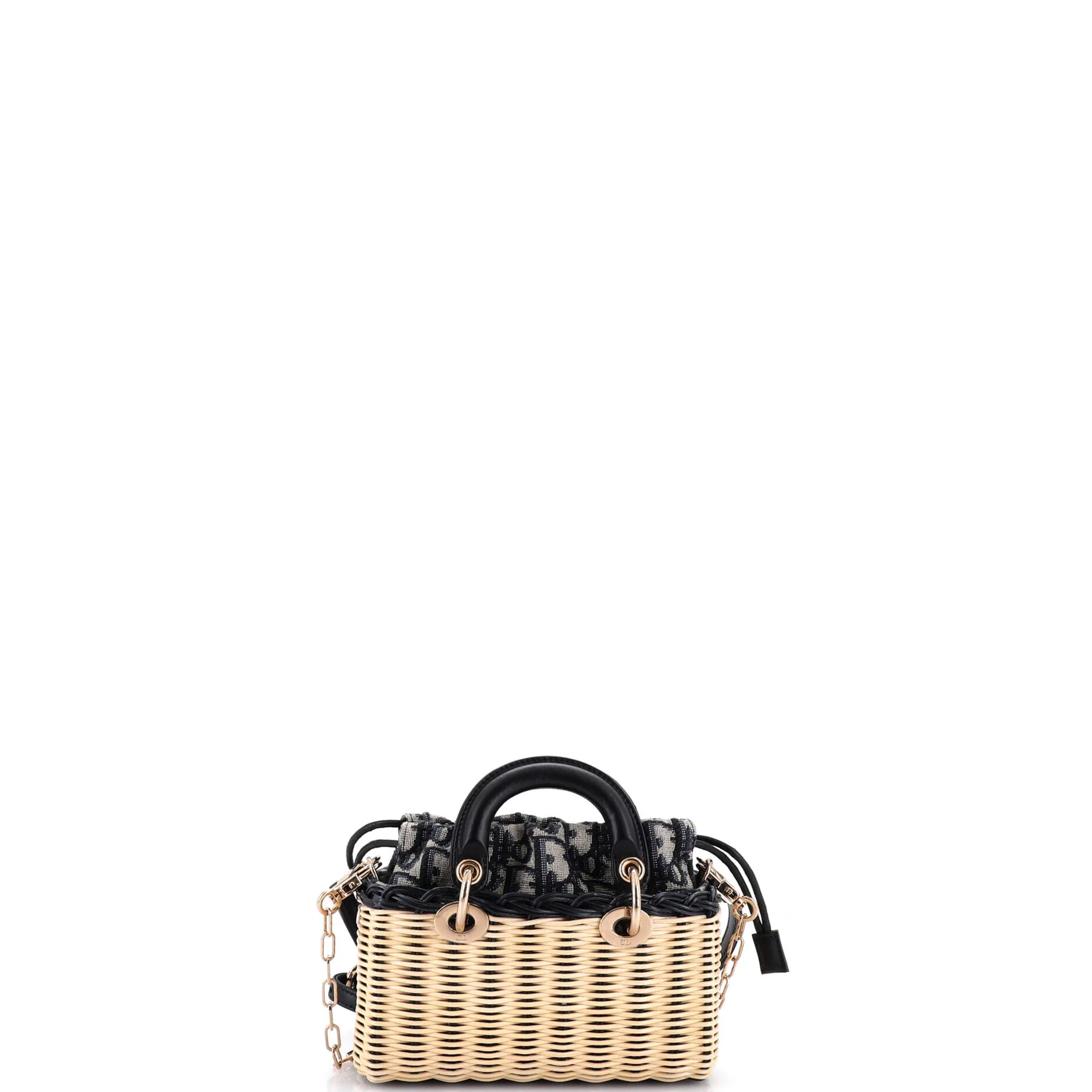 Lady D-Joy Bag Wicker and Oblique Canvas Micro - Image 3