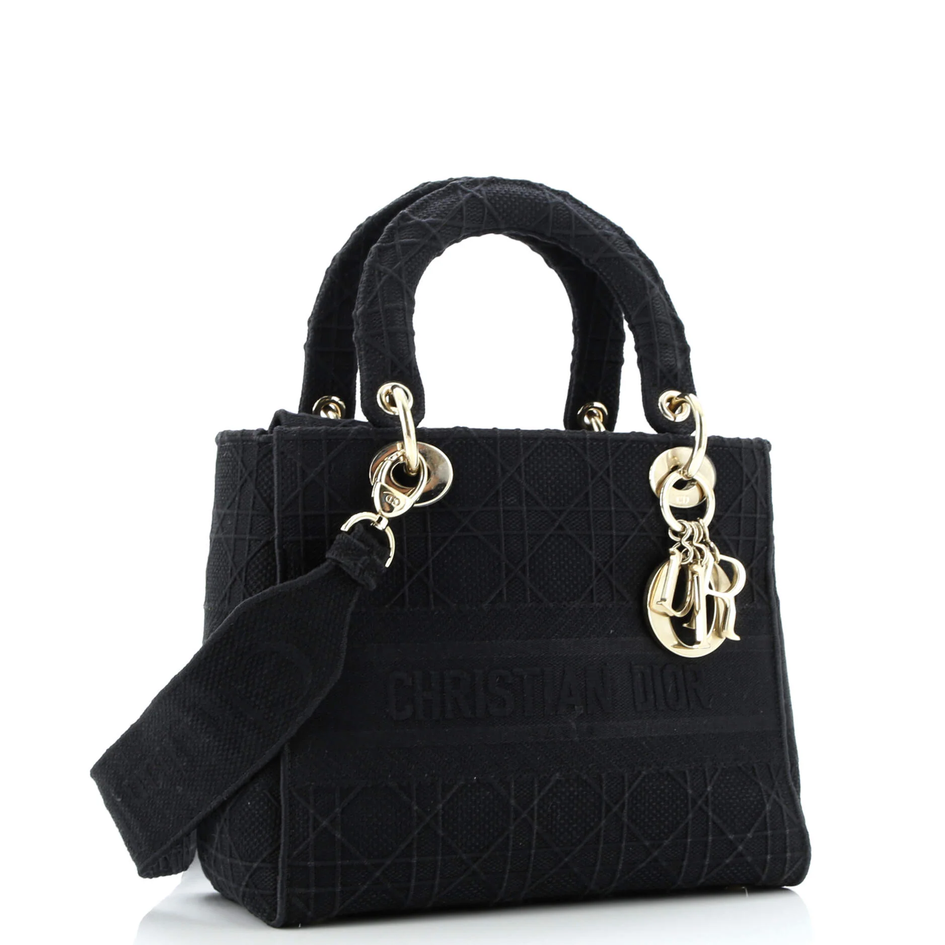 Lady D-Lite Bag Cannage Embroidered Canvas Medium - Image 2