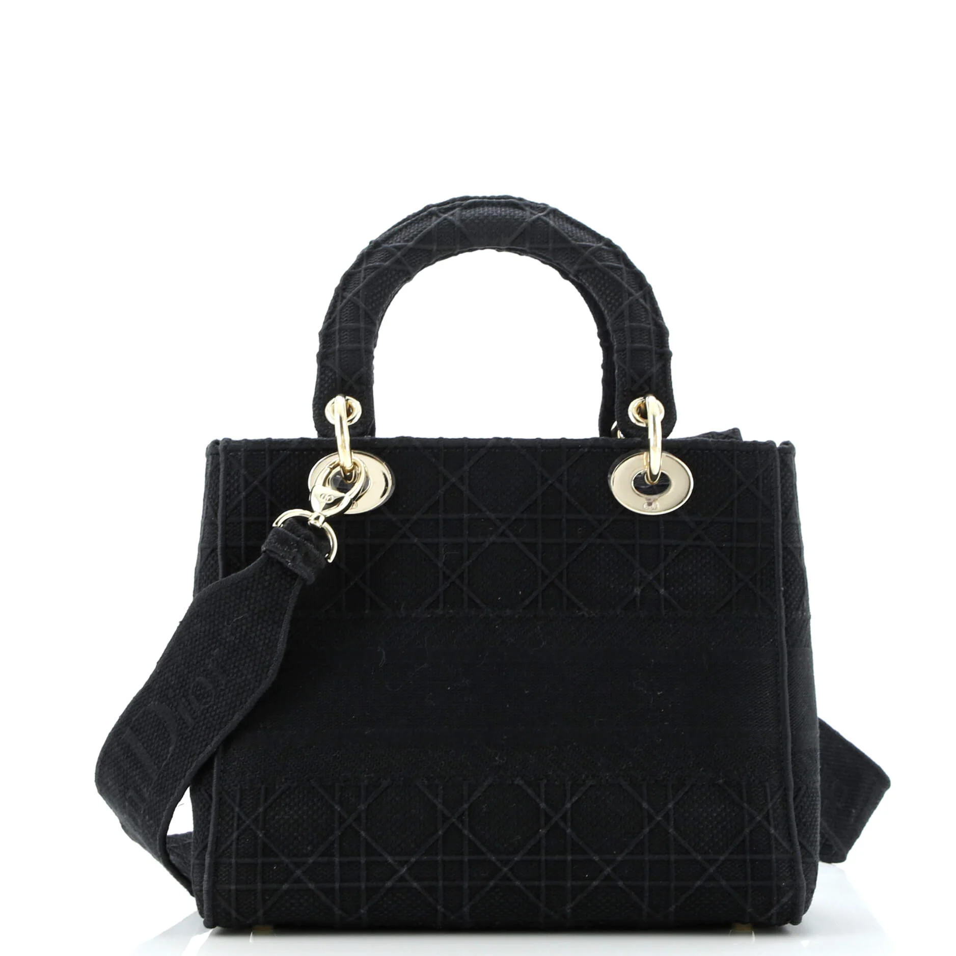 Lady D-Lite Bag Cannage Embroidered Canvas Medium - Image 3