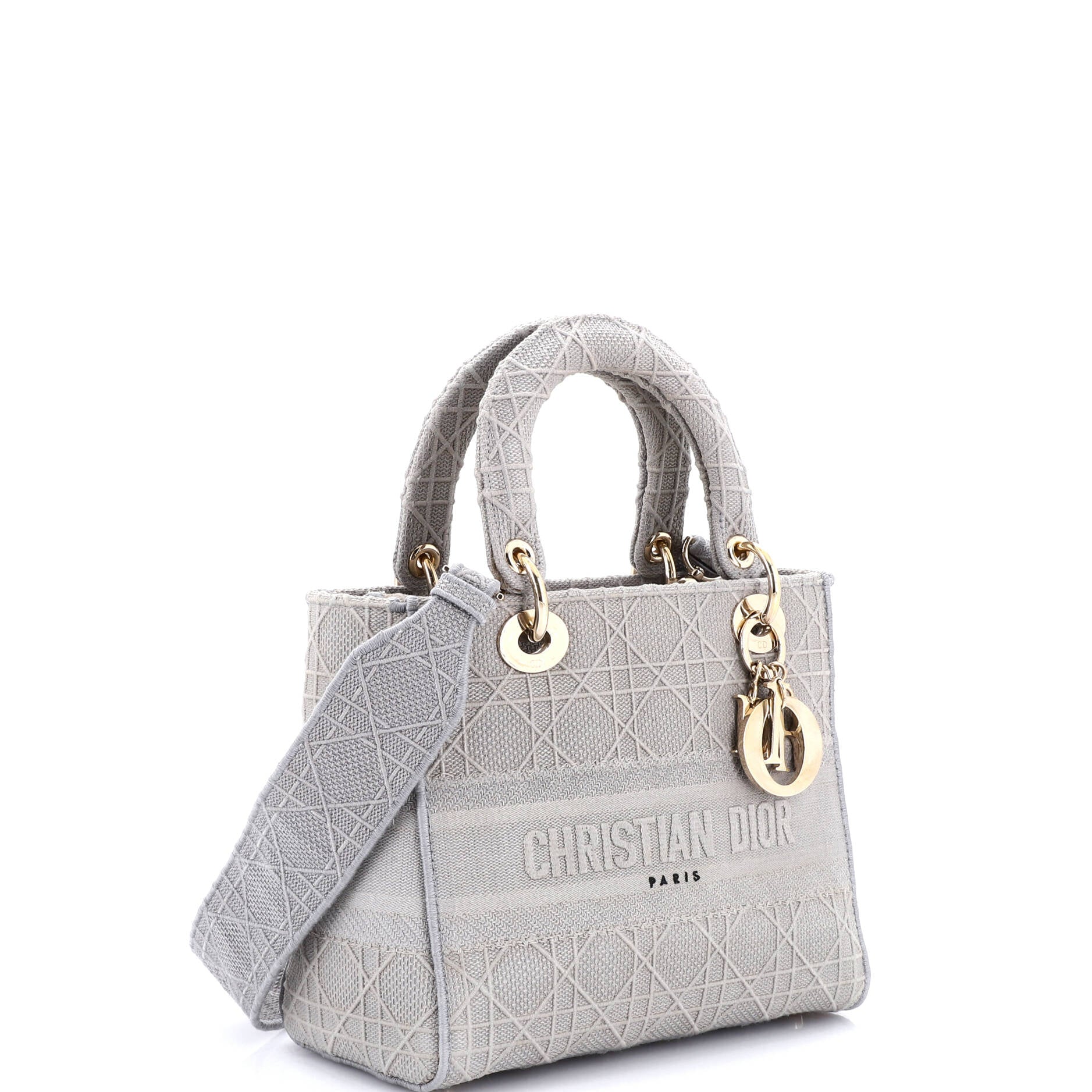 Lady D-Lite Bag Cannage Embroidered Canvas Medium - Image 3