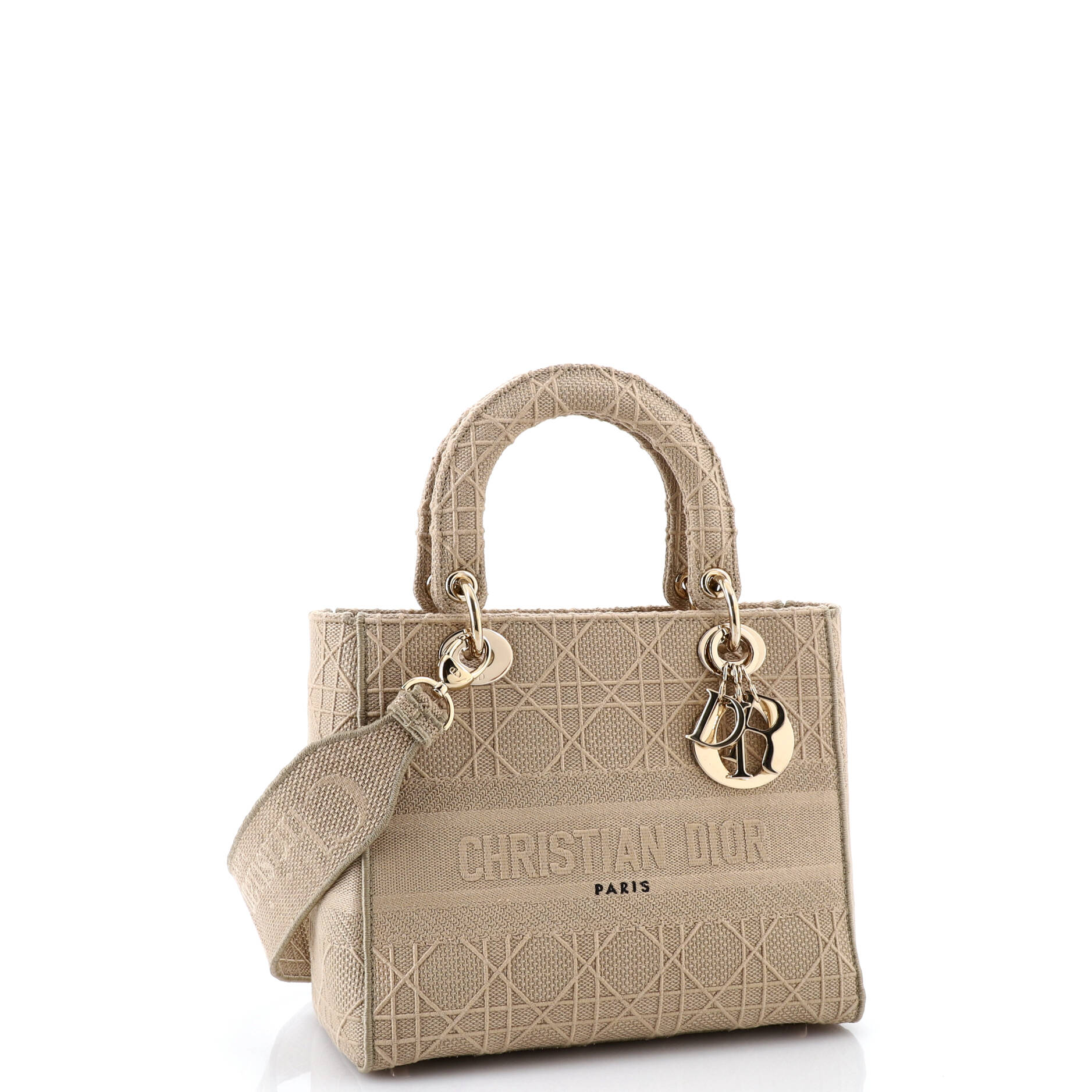 Lady D-Lite Bag Cannage Embroidered Canvas Medium - Image 2