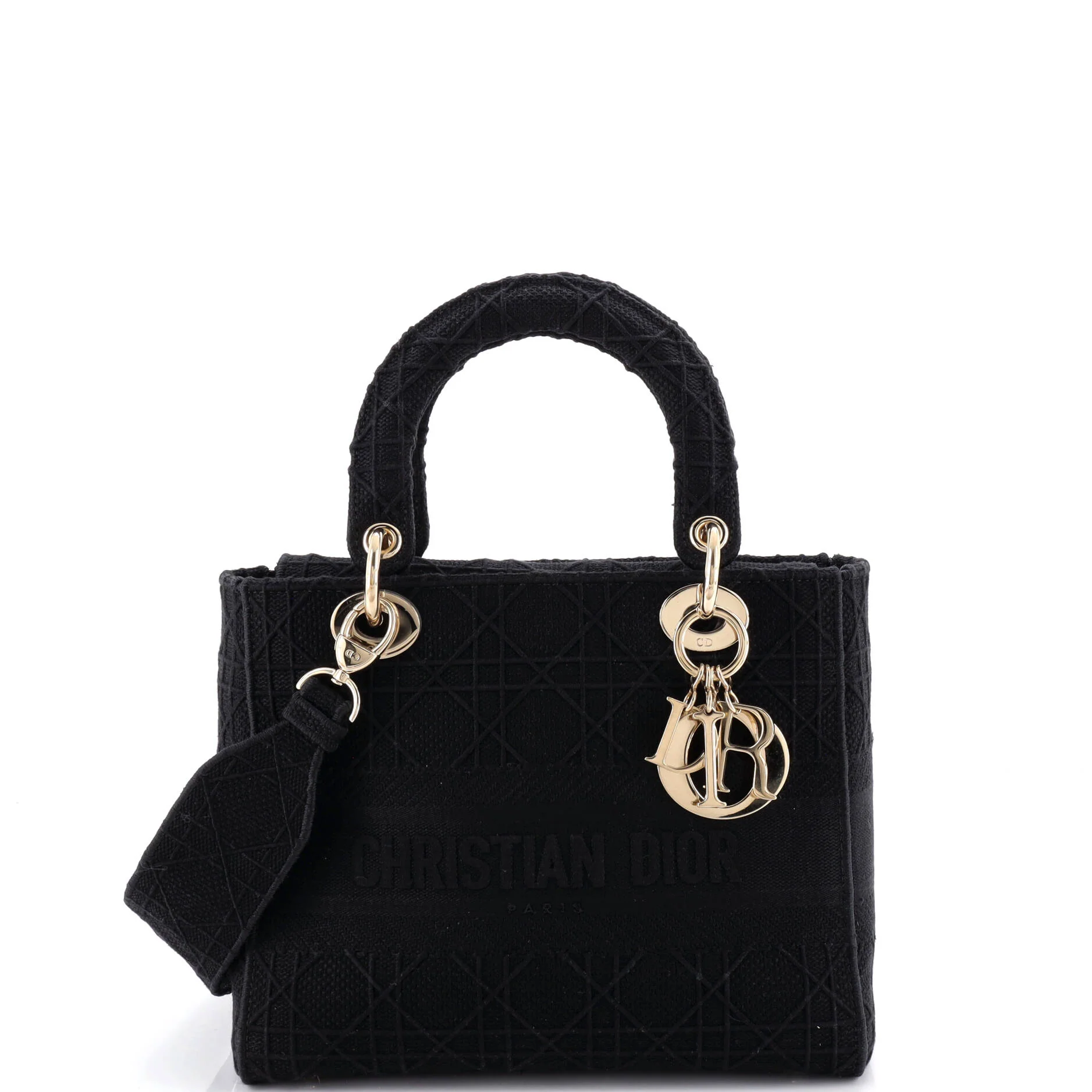 Lady D-Lite Bag Cannage Embroidered Canvas Medium