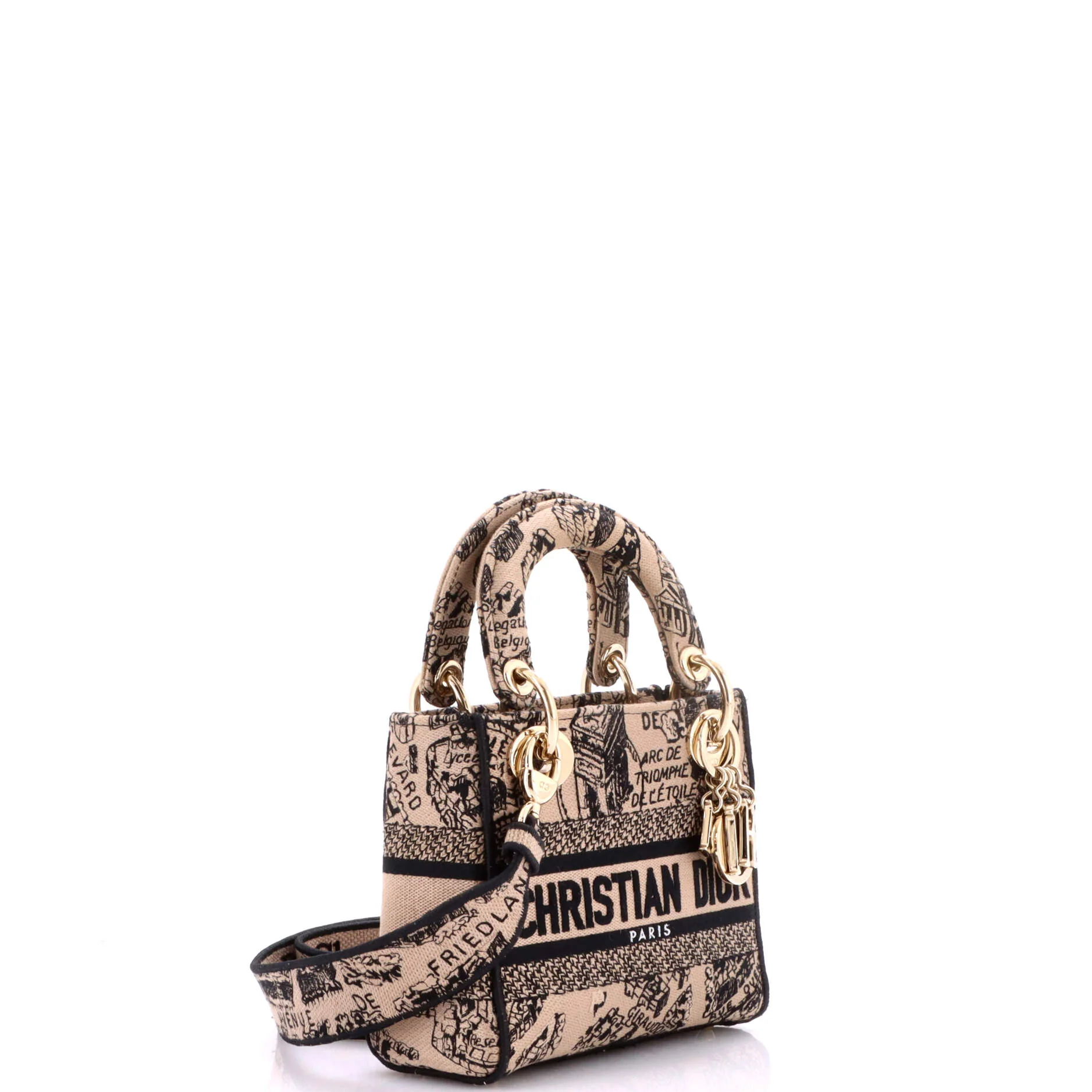 Lady D-Lite Bag Embroidered Canvas Mini - Image 2