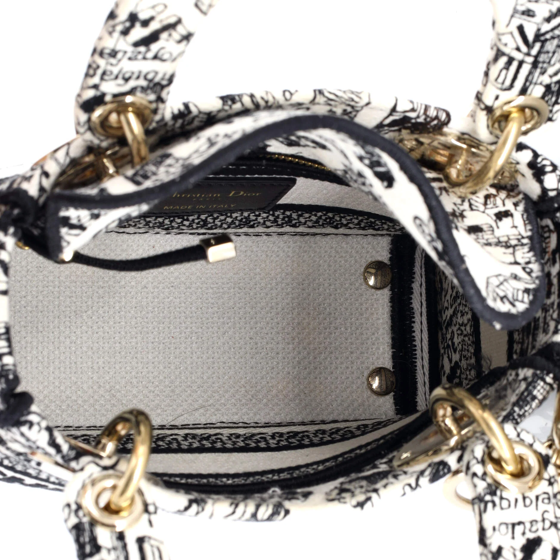 Lady D-Lite Bag Embroidered Canvas Mini - Image 5