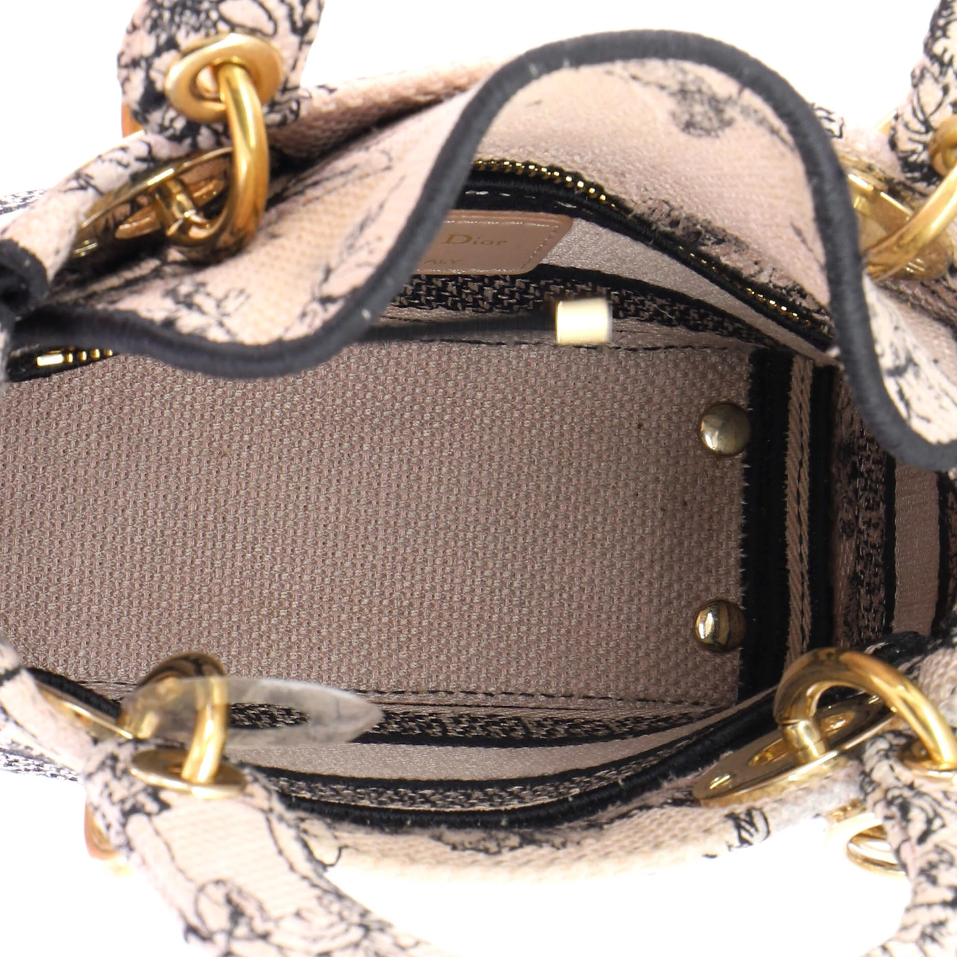 Lady D-Lite Bag Embroidered Canvas Mini - Image 5