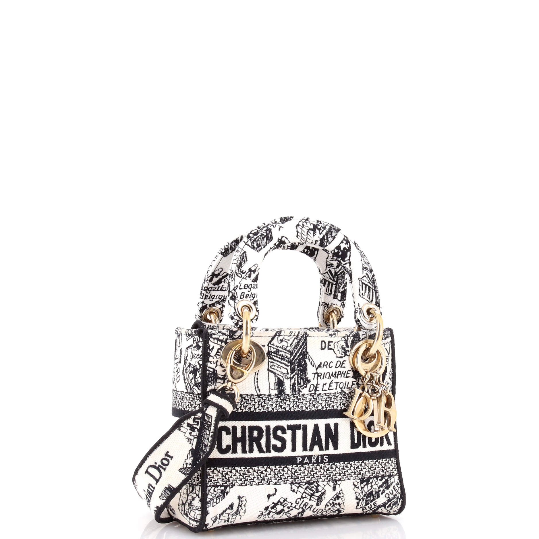 Lady D-Lite Bag Embroidered Canvas Mini - Image 2