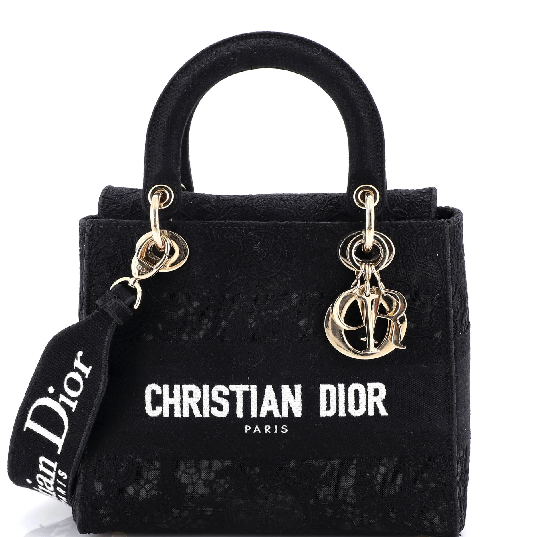Lady D-Lite Bag Embroidery with Macrame Effect Medium