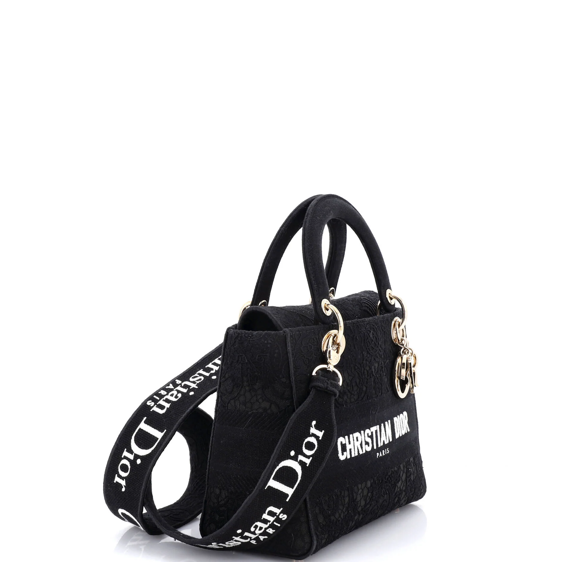 Lady D-Lite Bag Embroidery with Macrame Effect Medium - Image 2