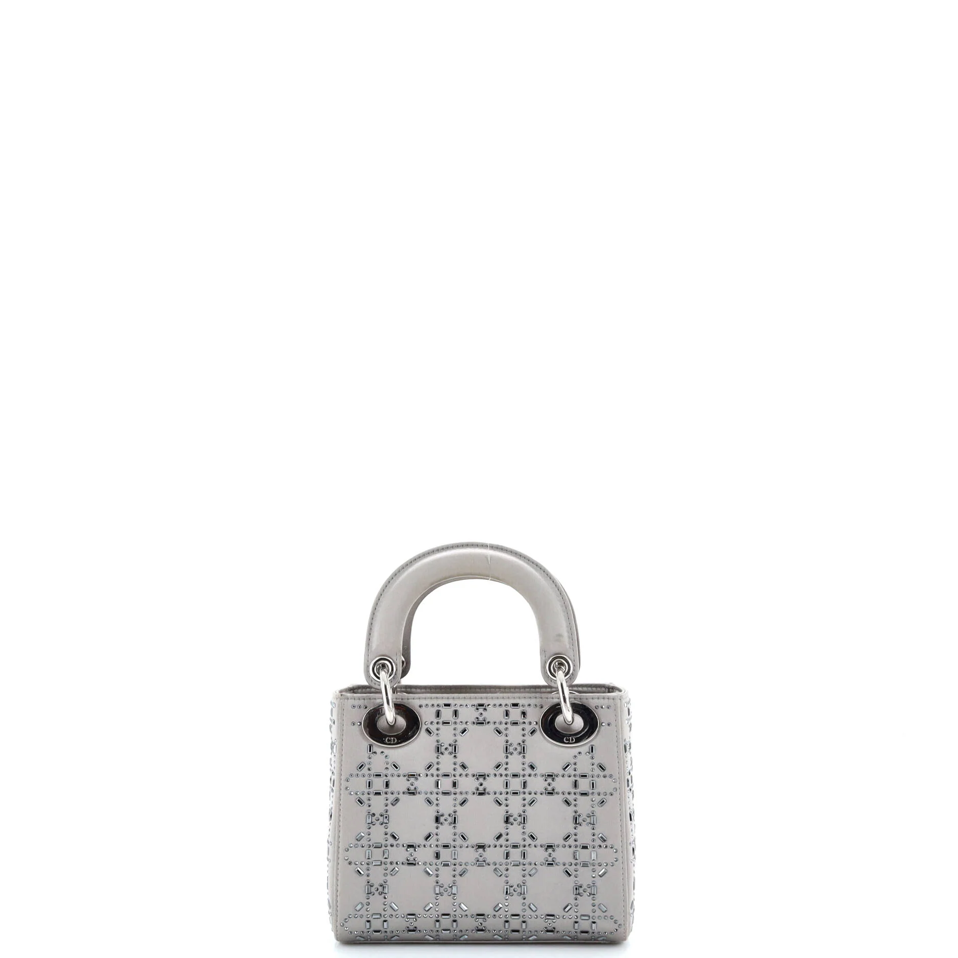 Lady Dior Bag Crystal Embellished Cannage Quilt Satin Mini - Image 3