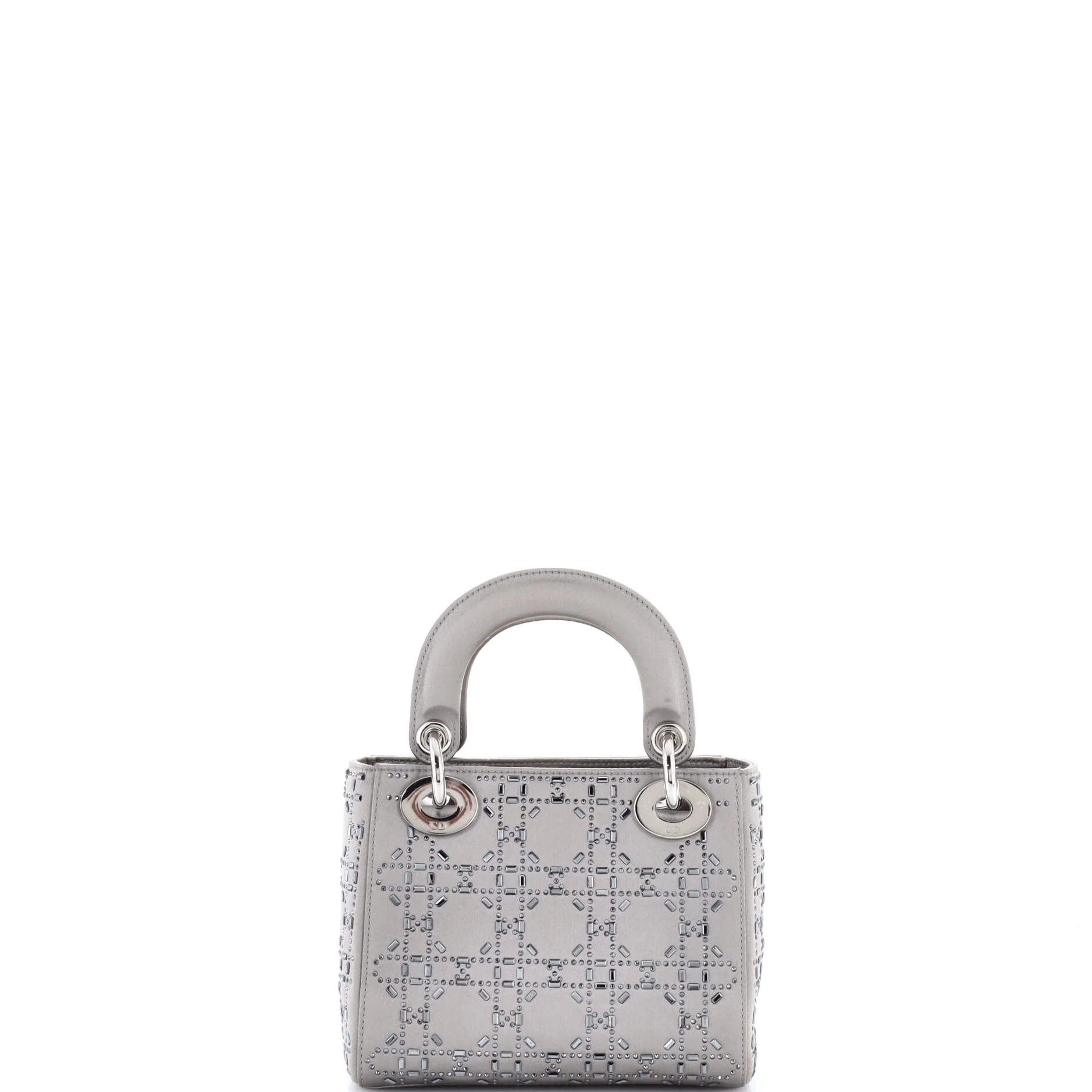 Lady Dior Bag Crystal Embellished Cannage Quilt Satin Mini - Image 3