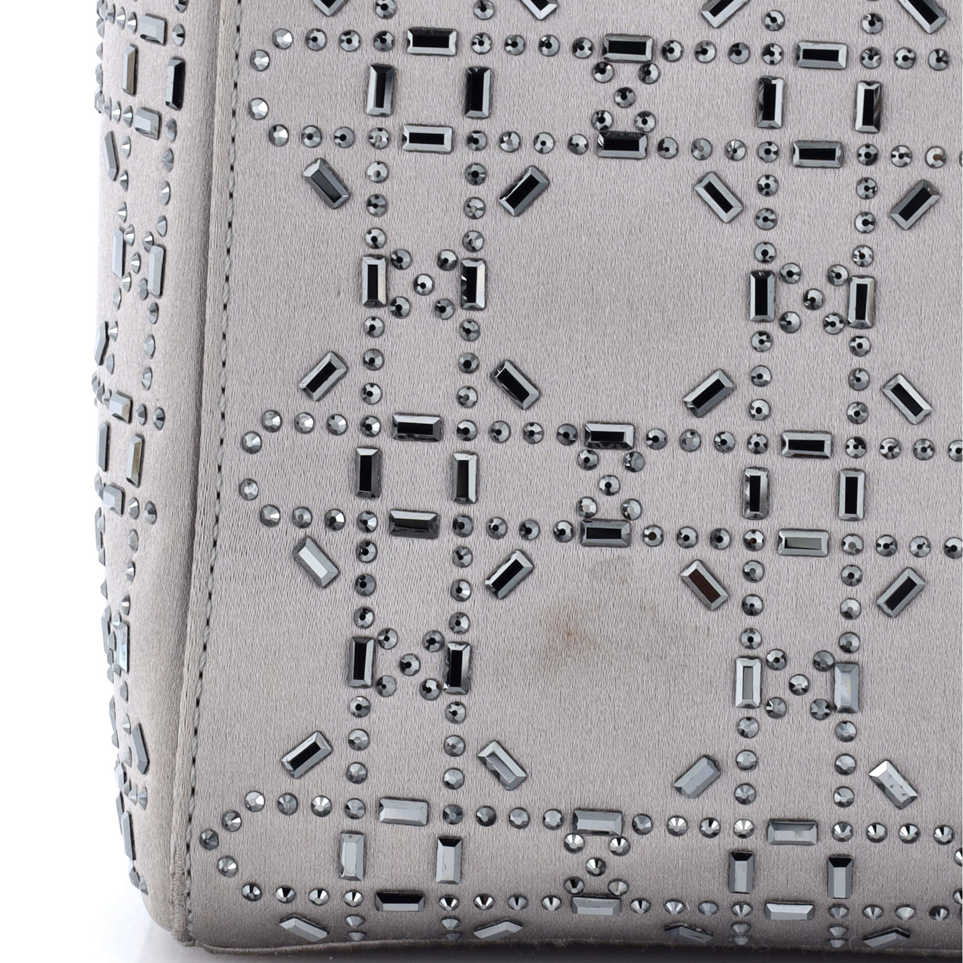 Lady Dior Bag Crystal Embellished Cannage Quilt Satin Mini - Image 6
