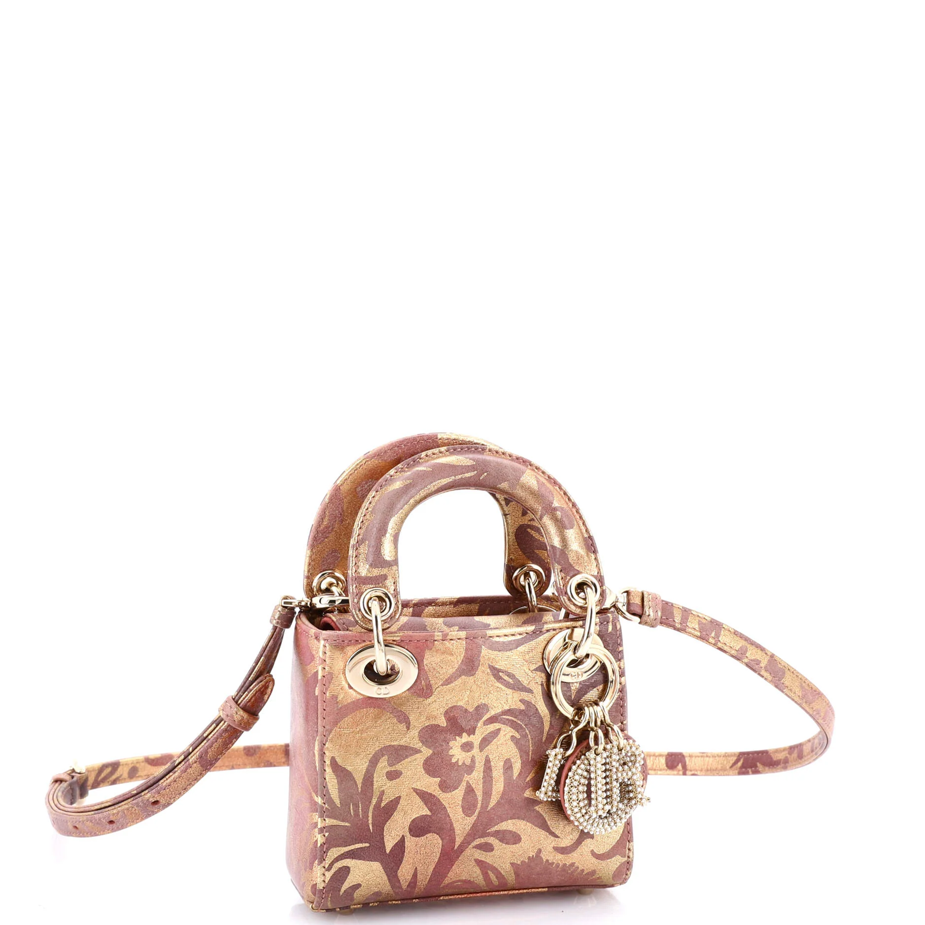 Lady Dior Bag Painted Leather with Faux Pearl Charms Micro - Image 2