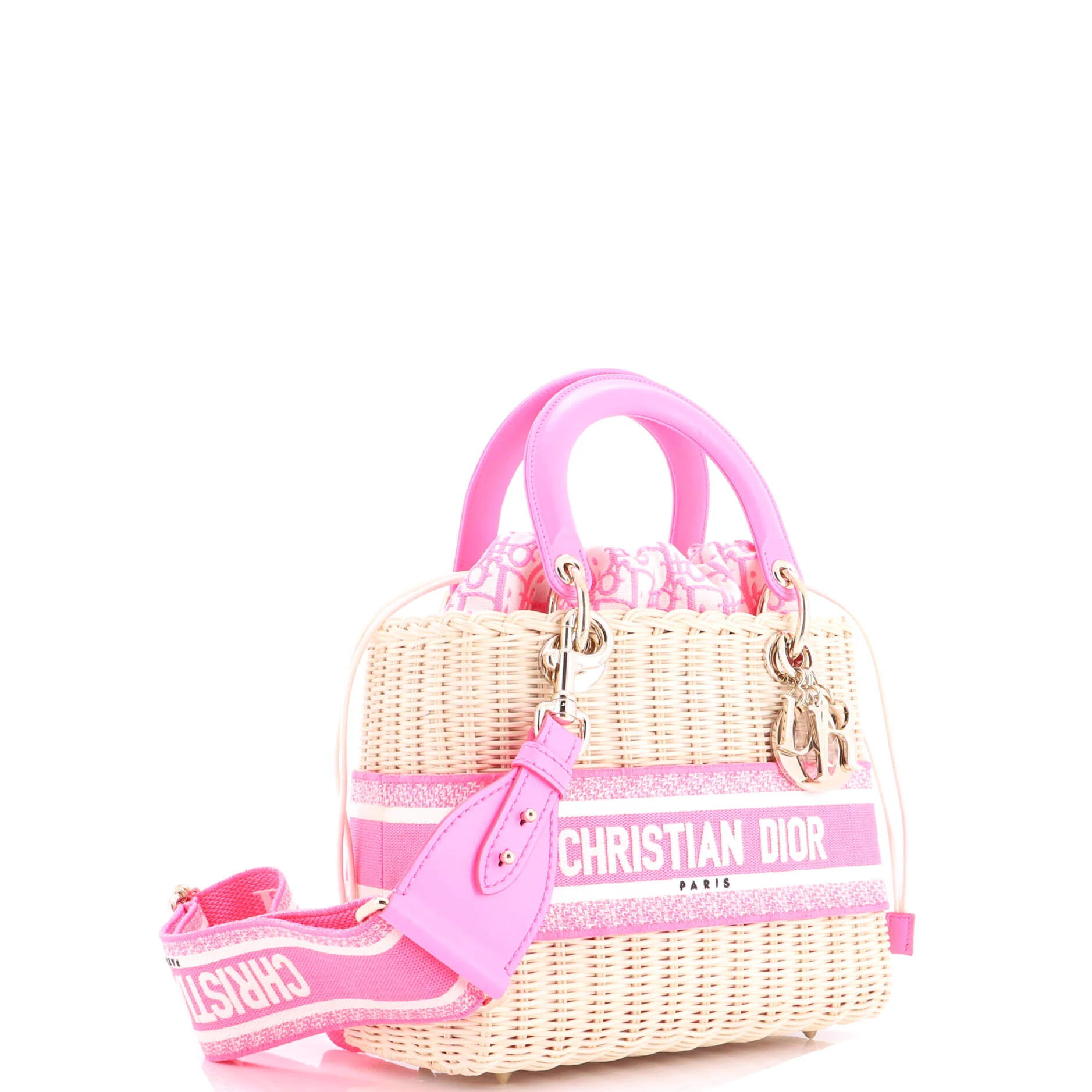 Lady Dior Bag Wicker and Oblique Canvas Medium - Image 2