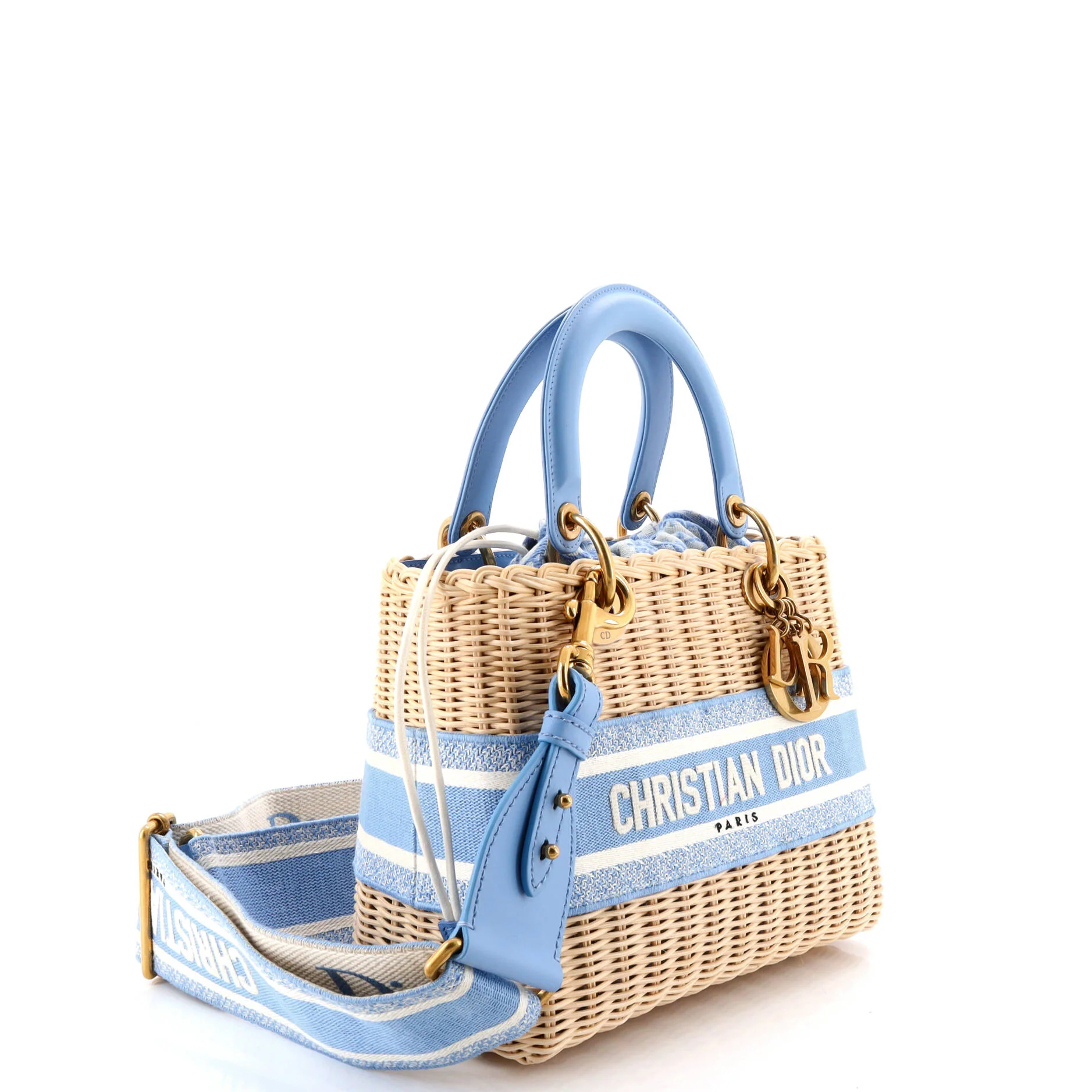 Lady Dior Bag Wicker and Oblique Canvas Medium - Image 2