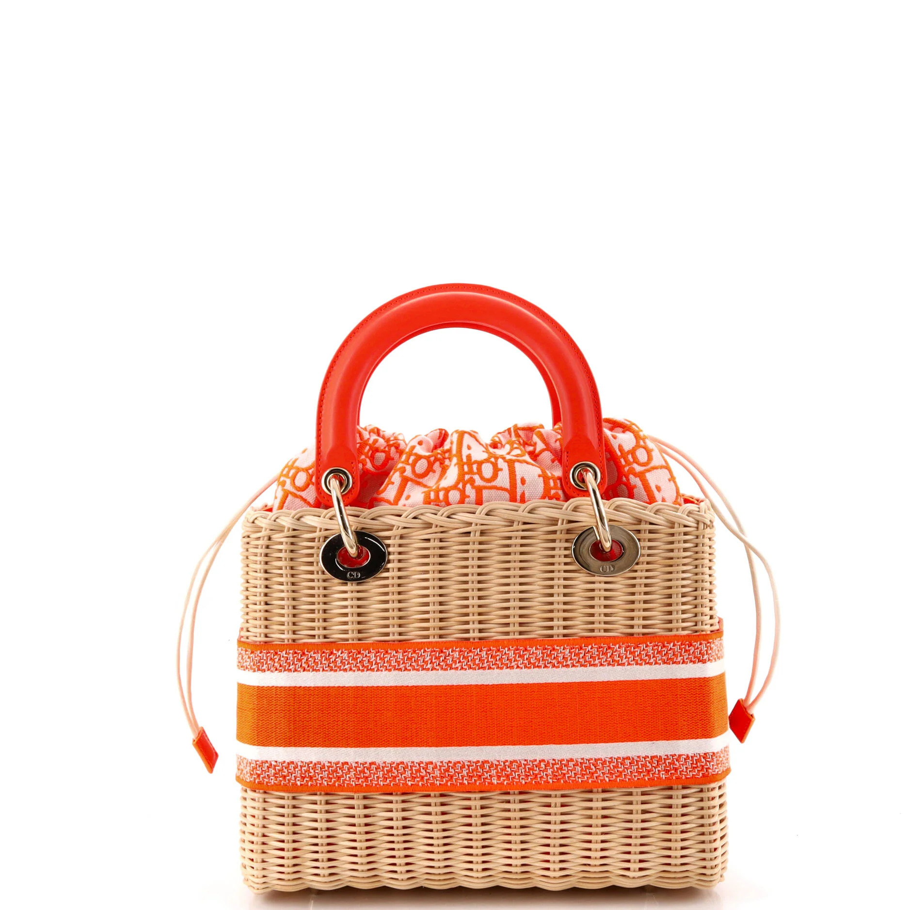 Lady Dior Bag Wicker and Oblique Canvas Medium - Image 3