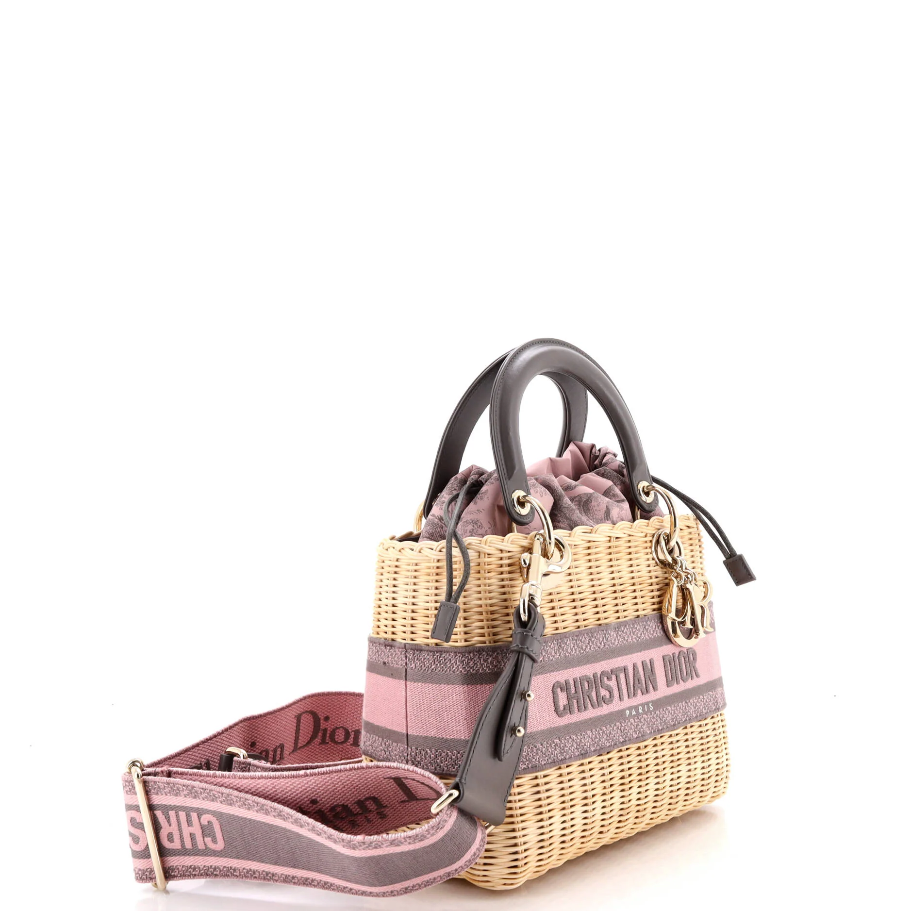 Lady Dior Bag Wicker and Oblique Canvas Medium - Image 2