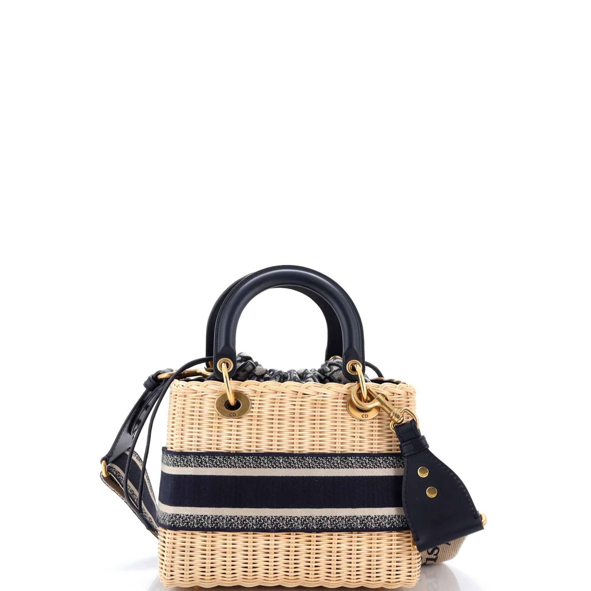 Lady Dior Bag Wicker and Oblique Canvas Medium - Image 3
