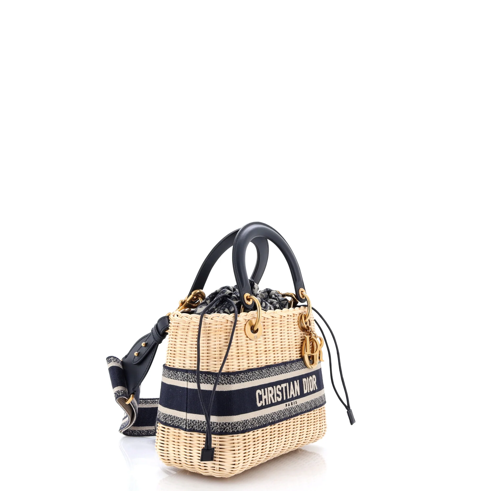 Lady Dior Bag Wicker and Oblique Canvas Medium - Image 2