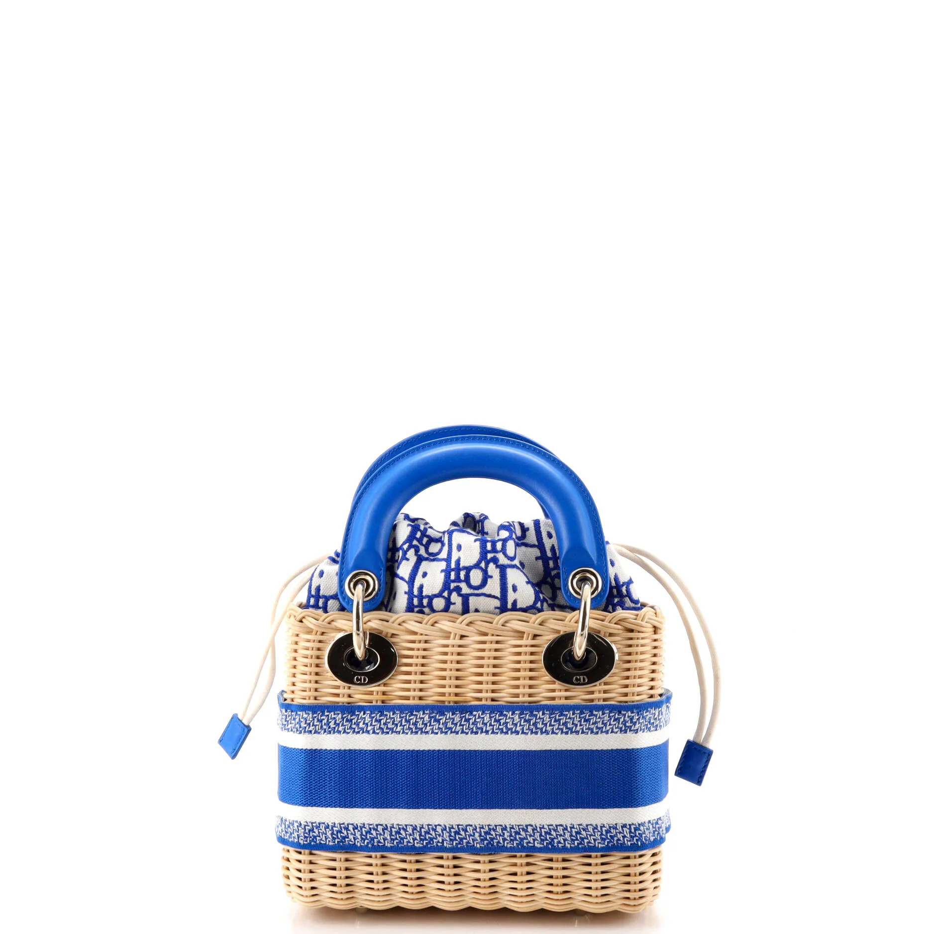 Lady Dior Bag Wicker and Oblique Canvas Mini - Image 3
