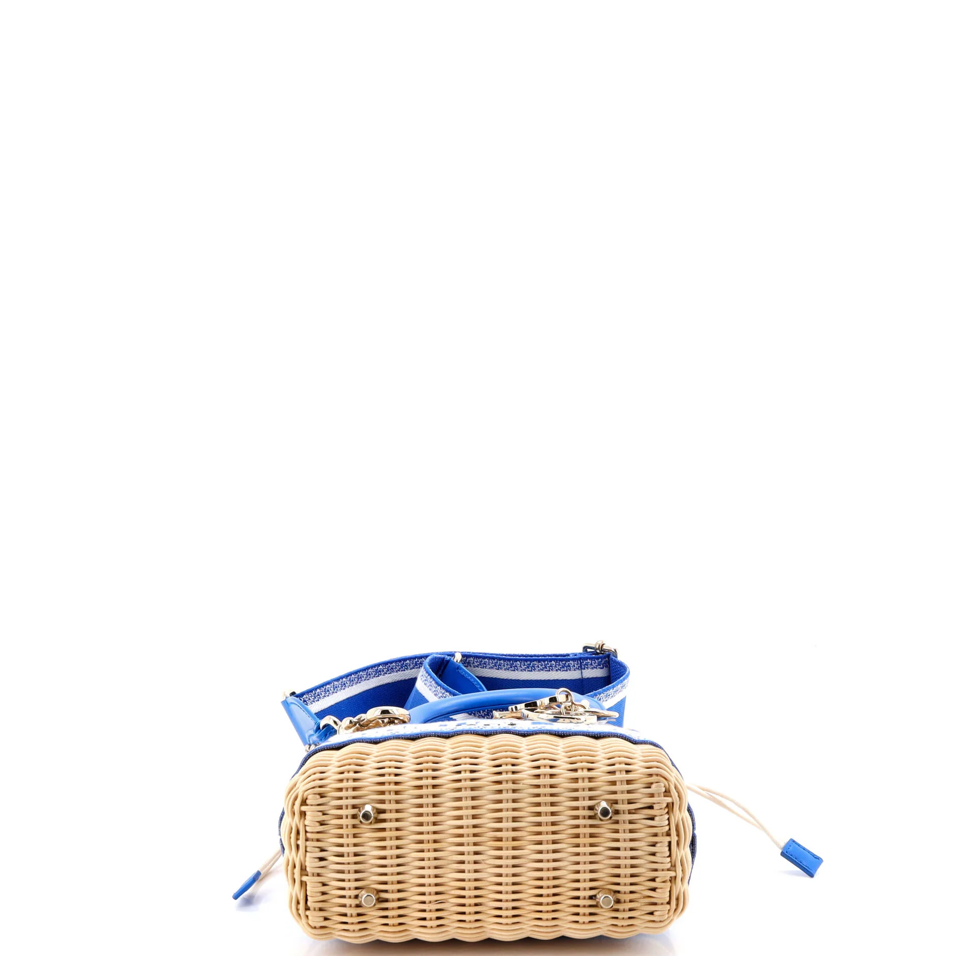 Lady Dior Bag Wicker and Oblique Canvas Mini - Image 4