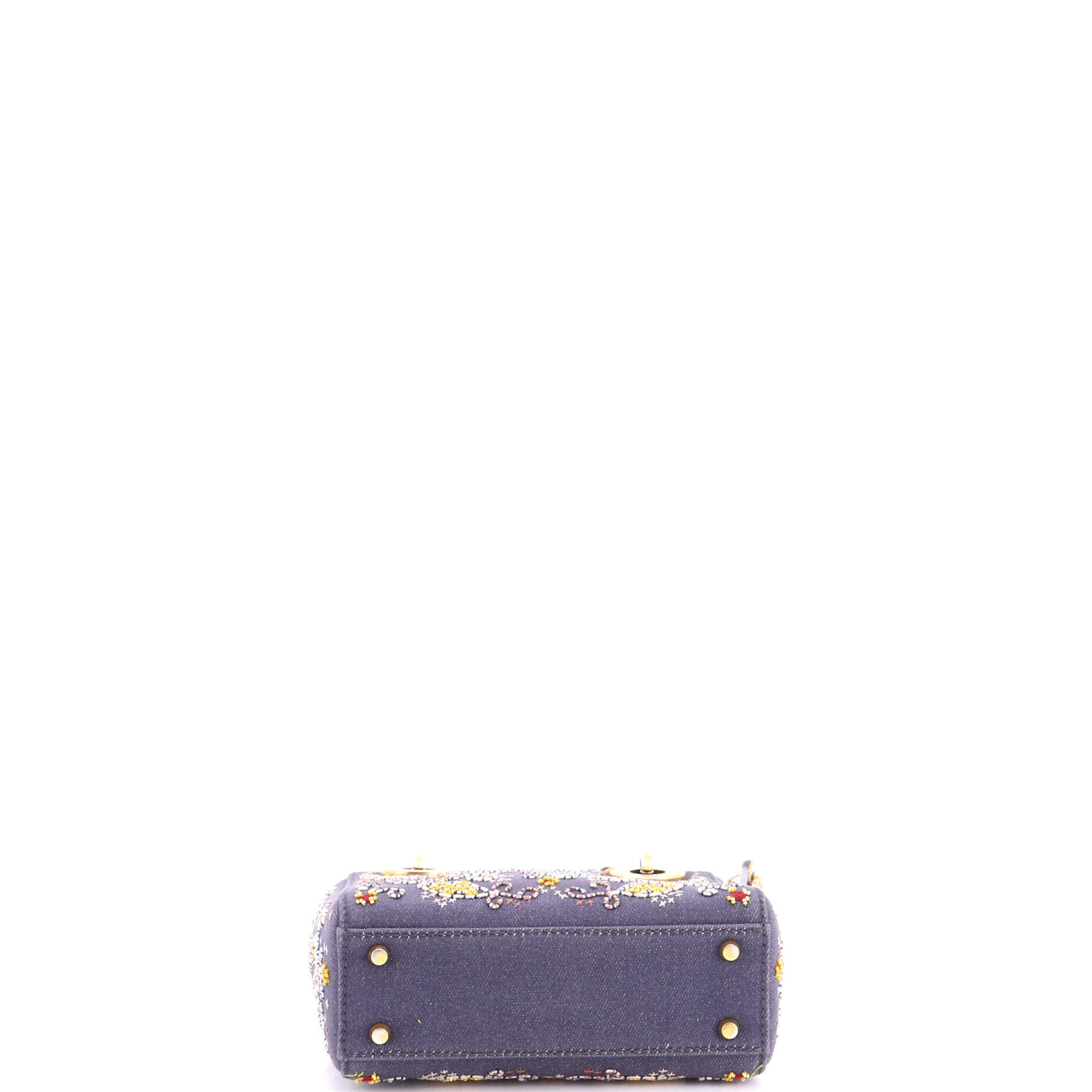 Lady Dior Chain Bag Beaded Denim Mini - Image 4
