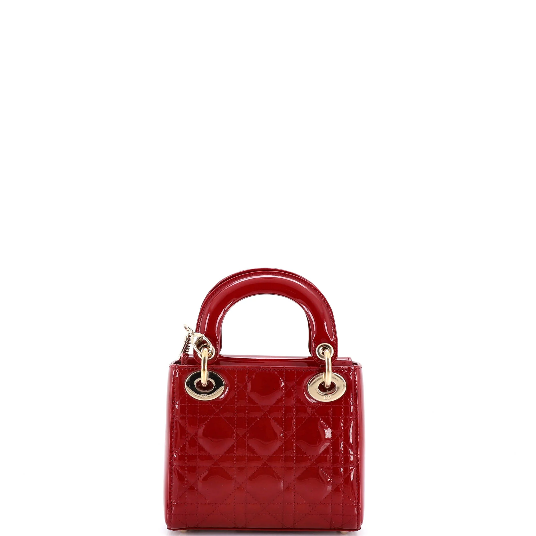 Lady Dior Chain Bag Cannage Quilt Patent Mini - Image 3