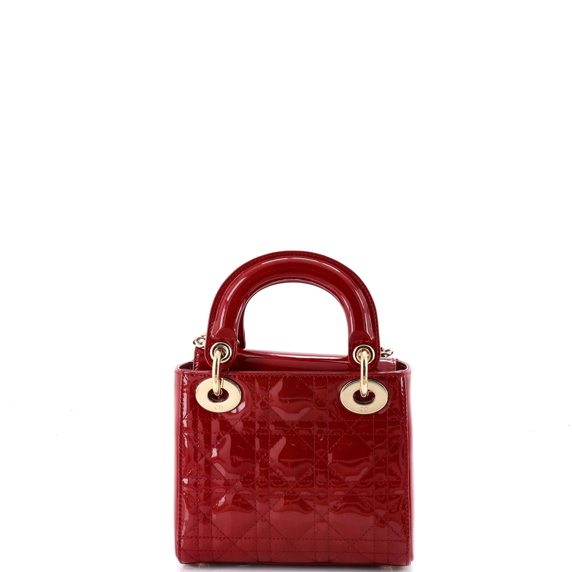 Lady Dior Chain Bag Cannage Quilt Patent Mini - Image 3