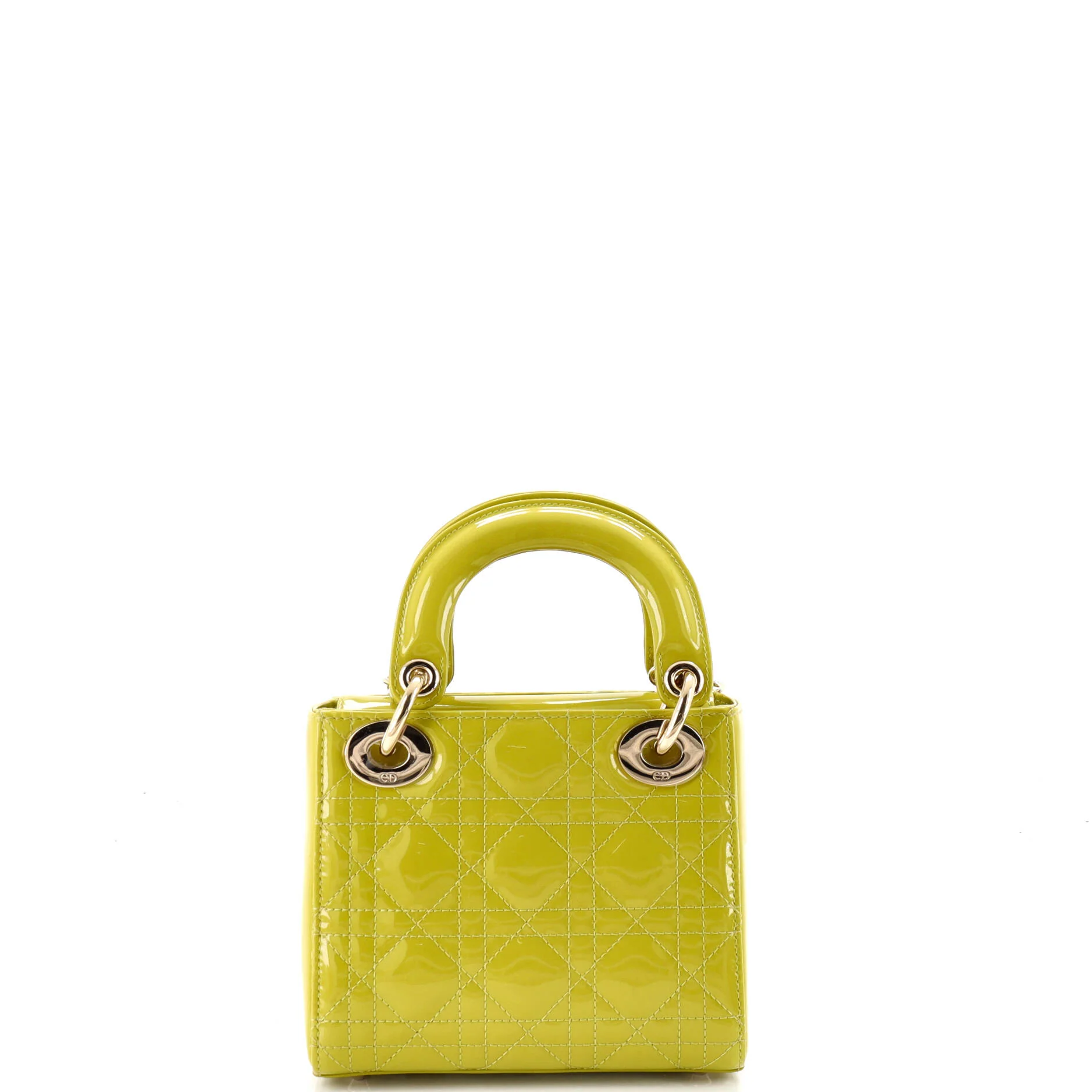 Lady Dior Chain Bag Cannage Quilt Patent Mini - Image 3