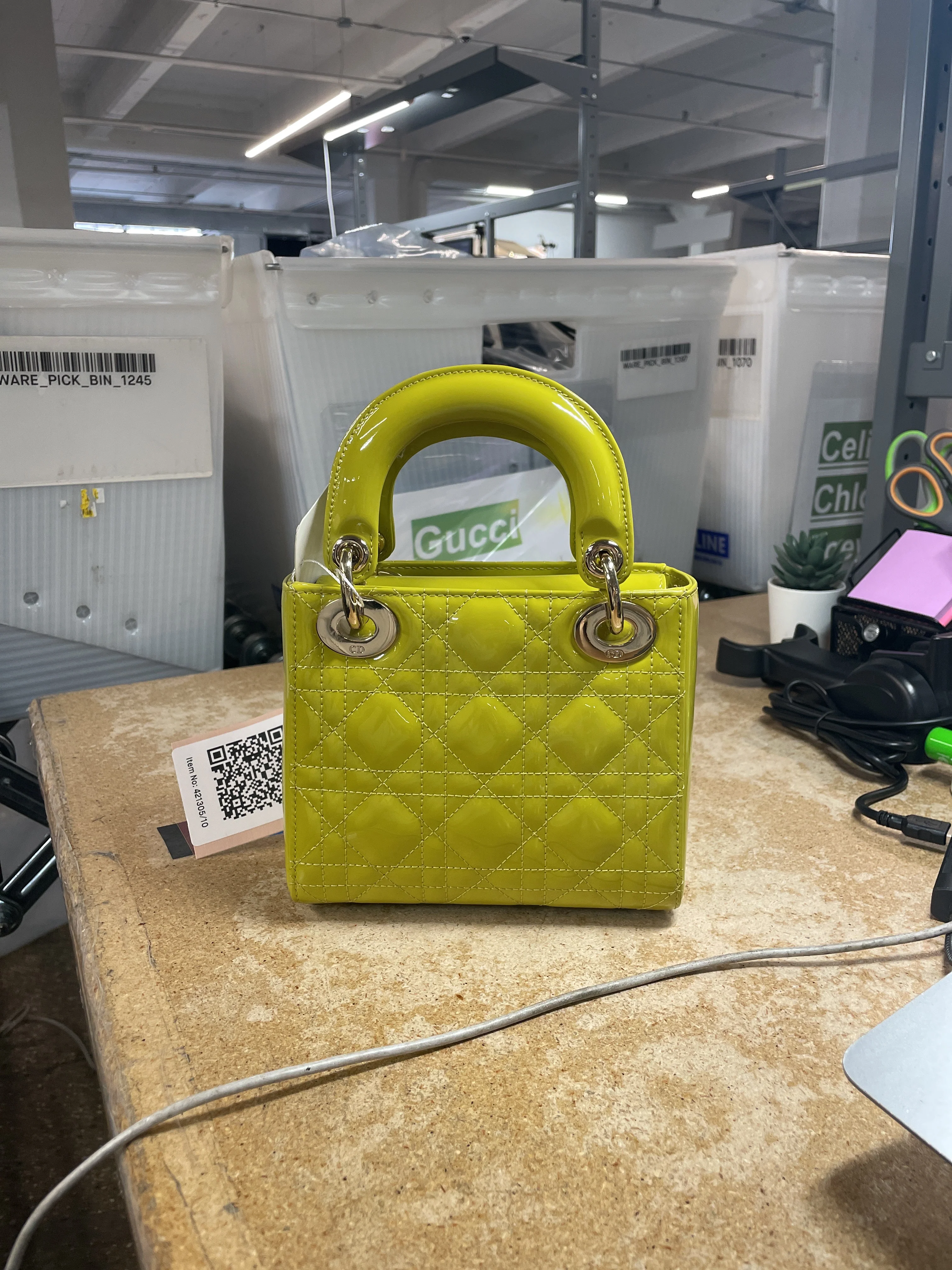 Lady Dior Chain Bag Cannage Quilt Patent Mini - Image 6