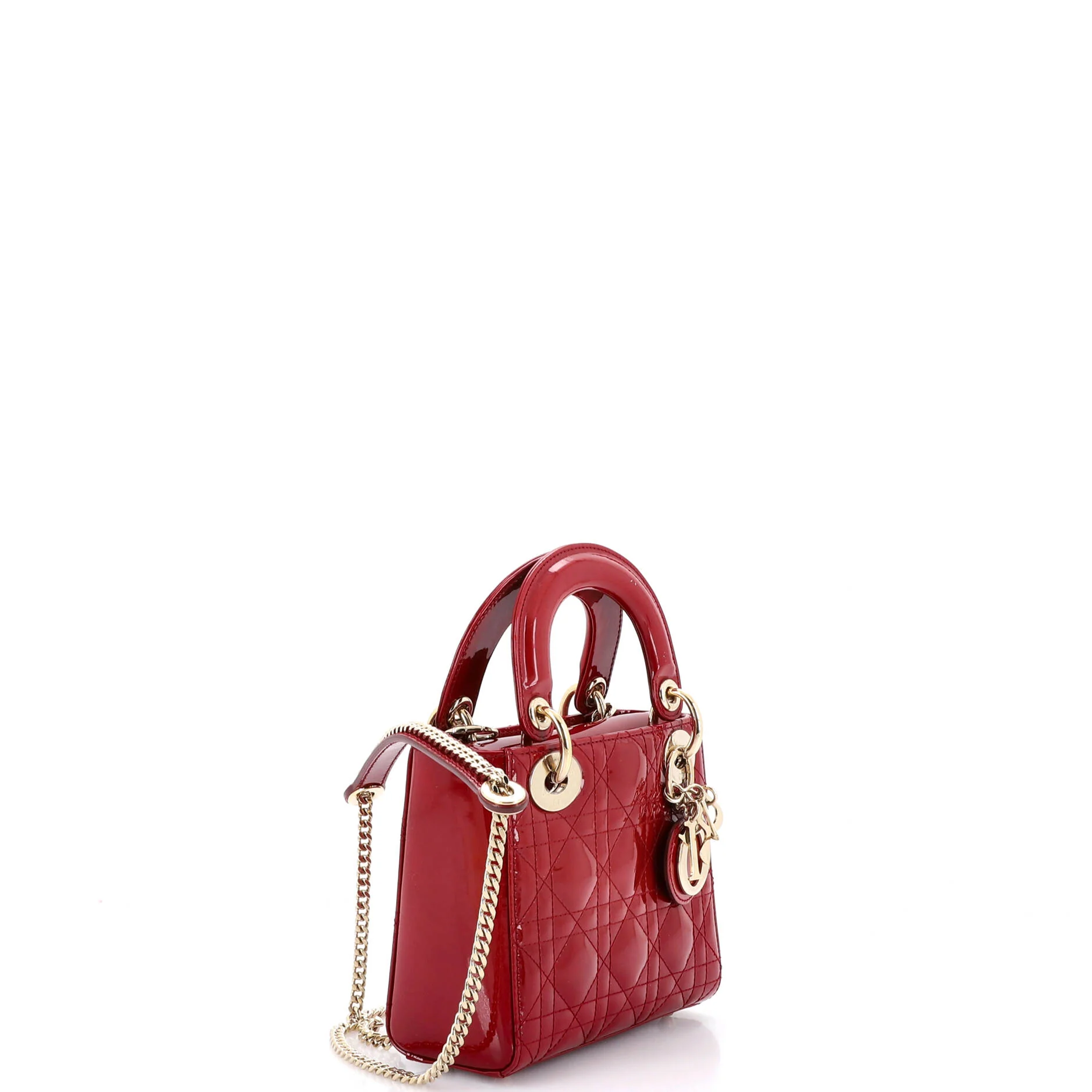 Lady Dior Chain Bag Cannage Quilt Patent Mini - Image 2
