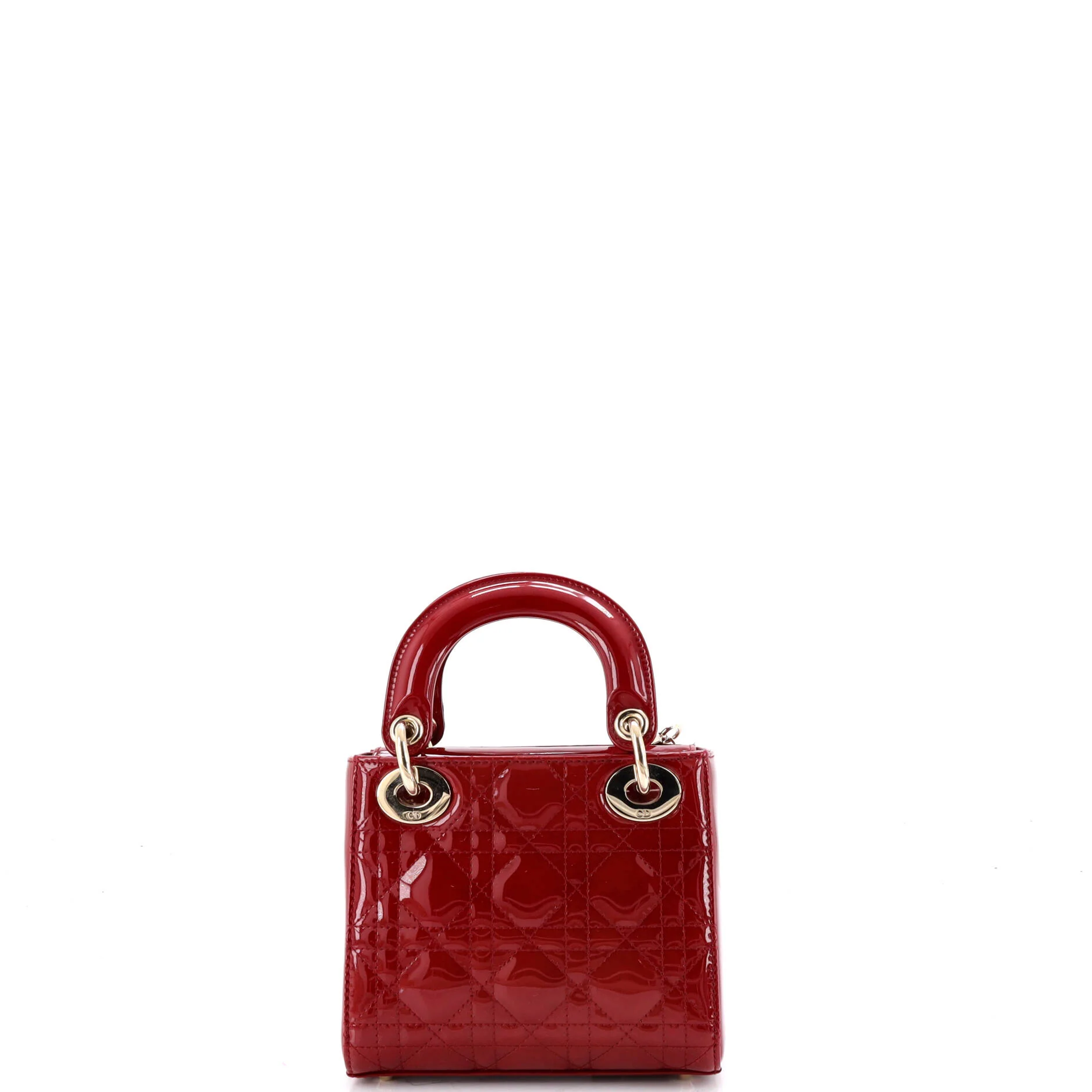 Lady Dior Chain Bag Cannage Quilt Patent Mini - Image 3