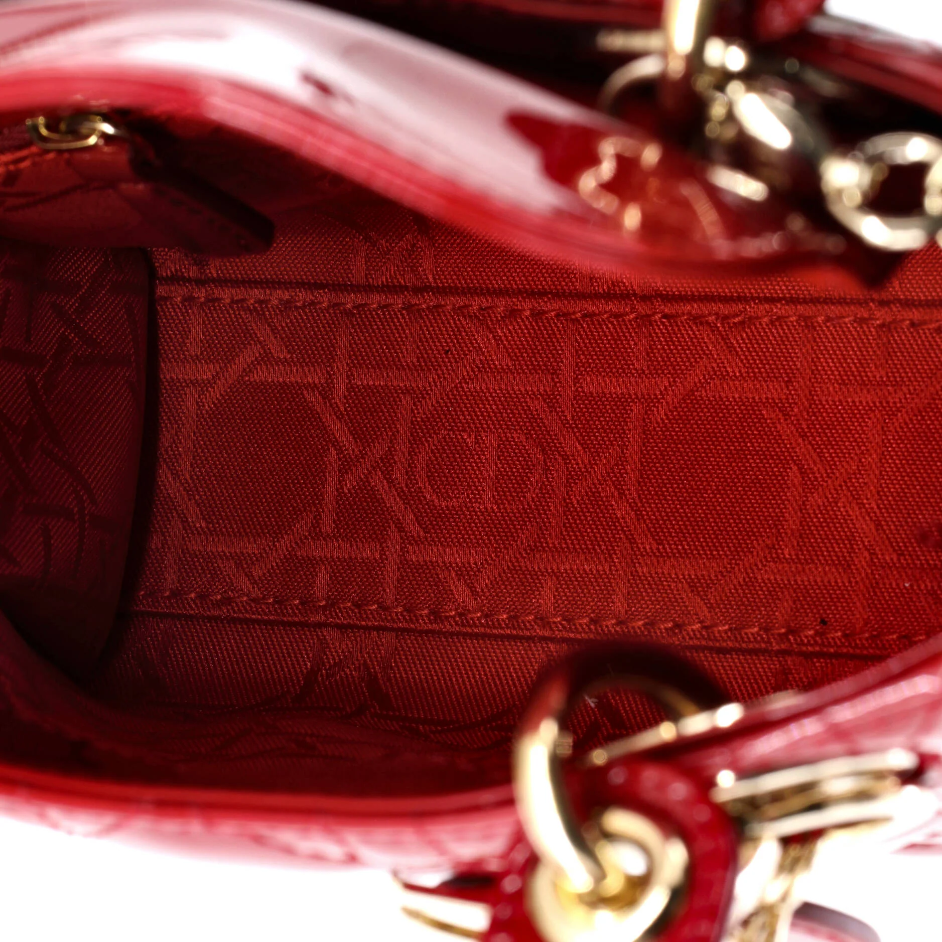 Lady Dior Chain Bag Cannage Quilt Patent Mini - Image 5