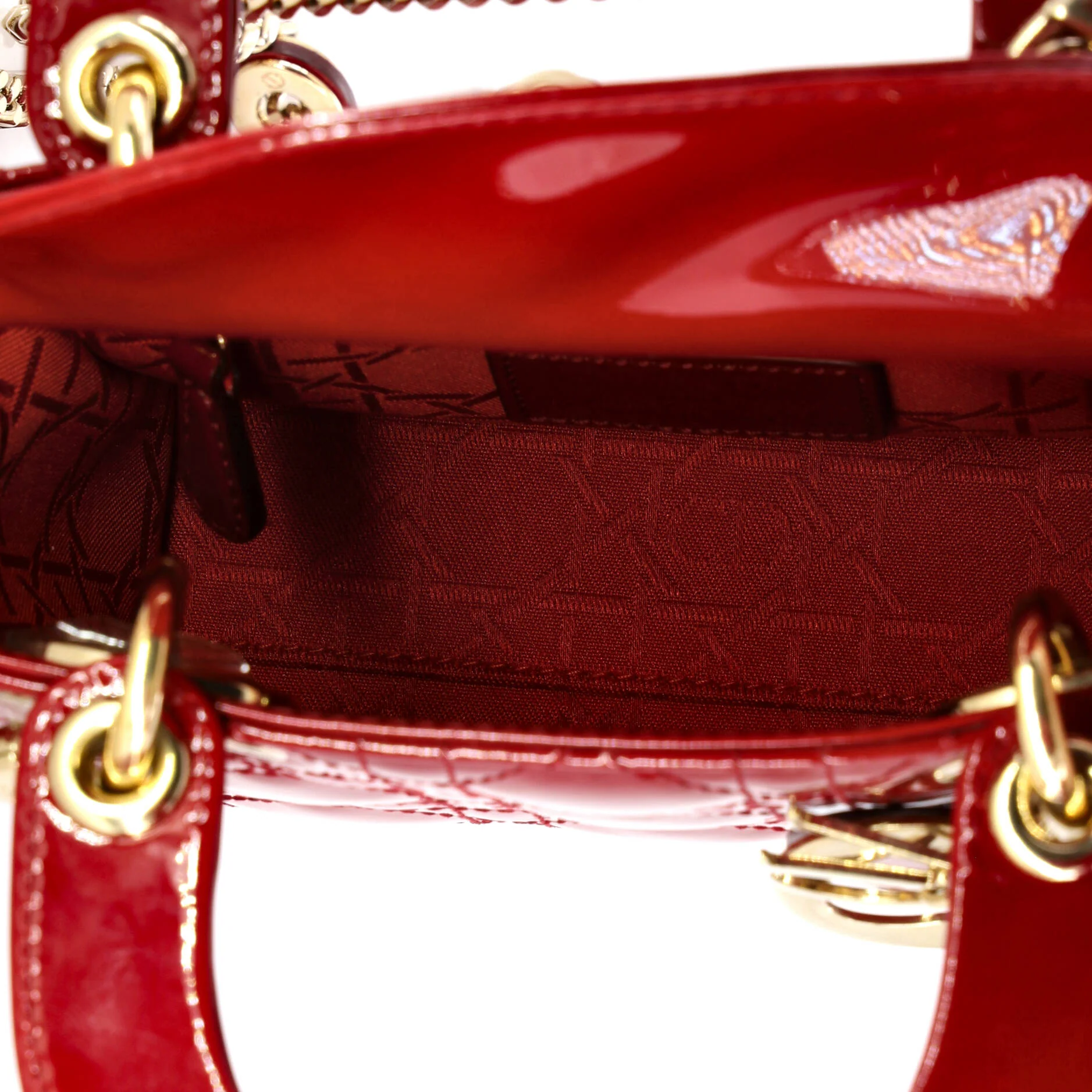 Lady Dior Chain Bag Cannage Quilt Patent Mini - Image 5